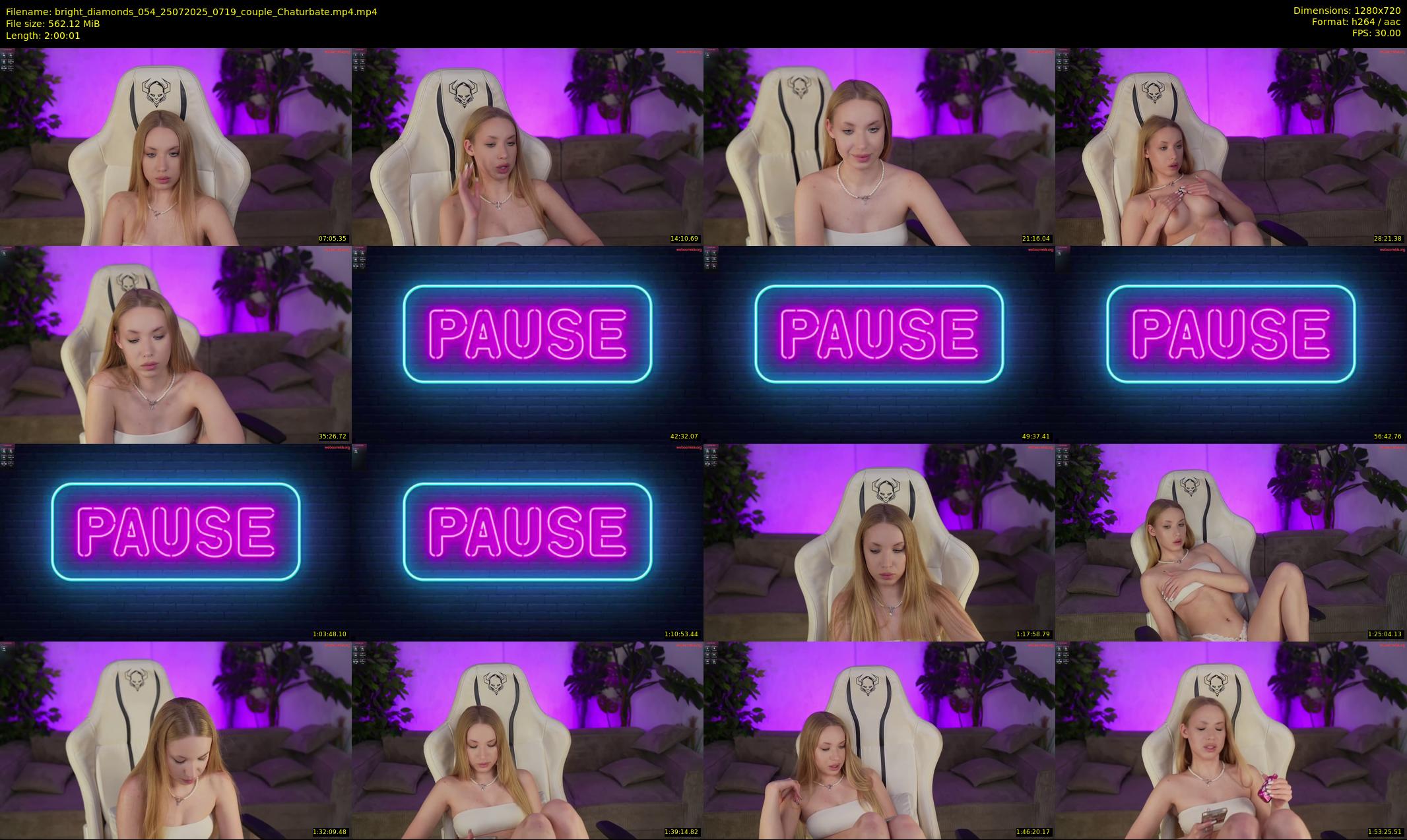 bright_diamonds_054 — 121 minute Chaturbate couple cam show recording, 720p, Jul 25, 2025