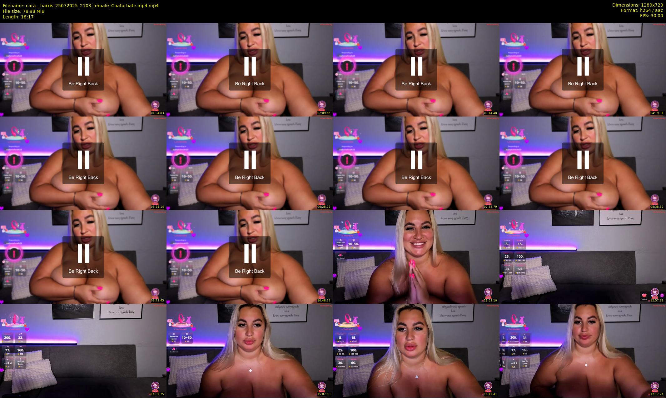 cara__harris — 19 minute Chaturbate female cam show recording, 720p, Jul 25, 2025