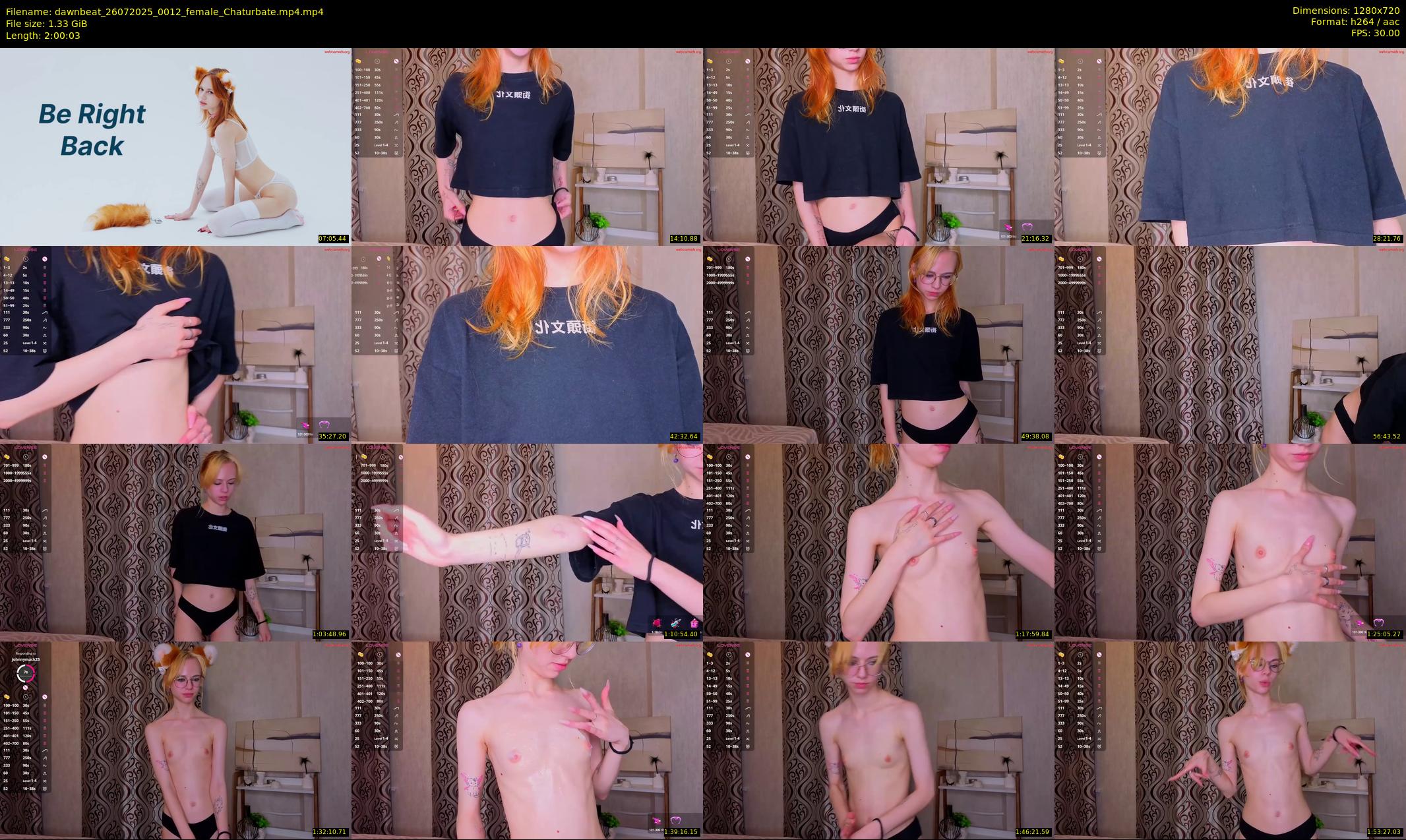 dawnbeat — 121 minute Chaturbate female cam show recording, 720p, Jul 26, 2025