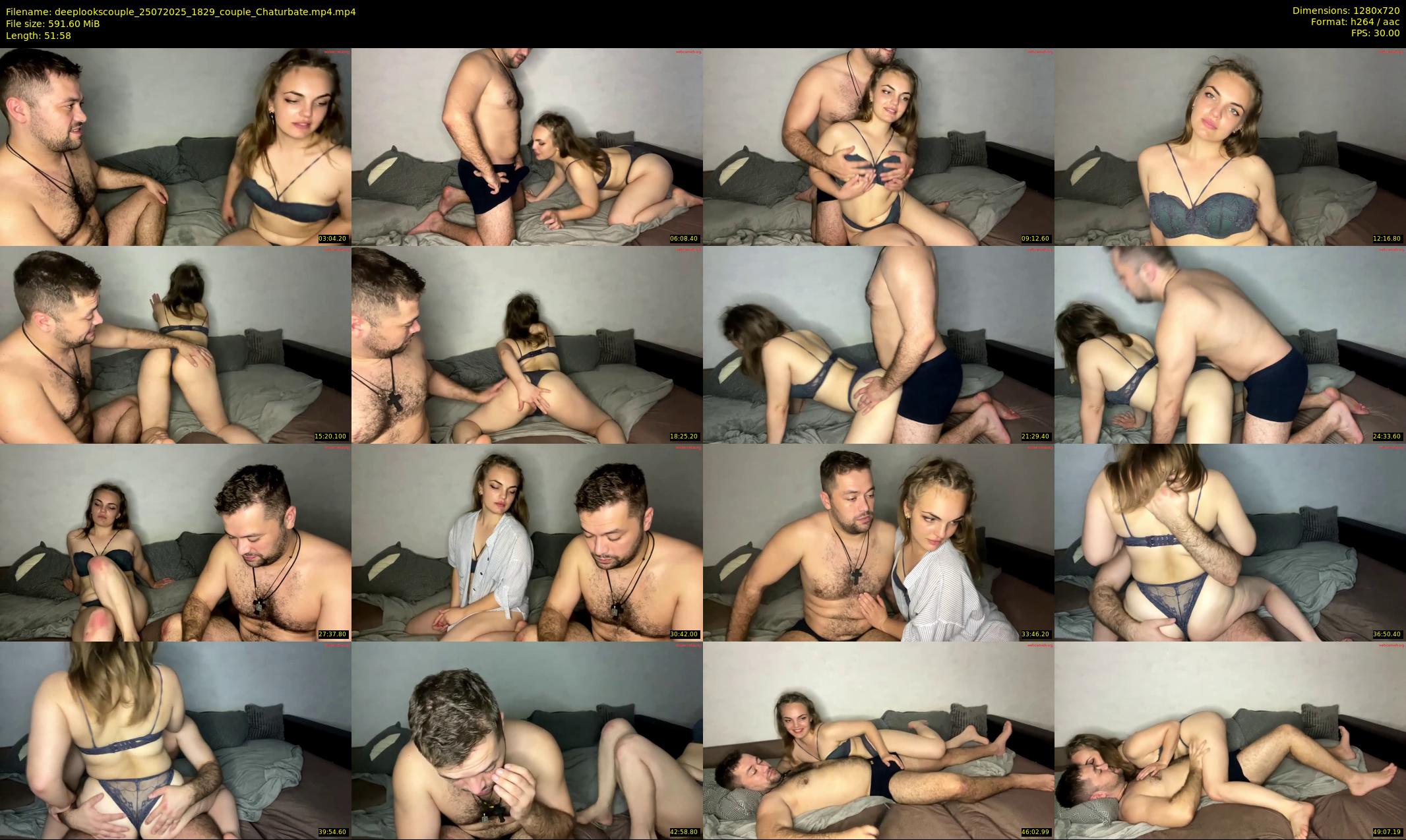 deeplookscouple — 52 minute Chaturbate couple cam show recording, 720p, Jul 25, 2025