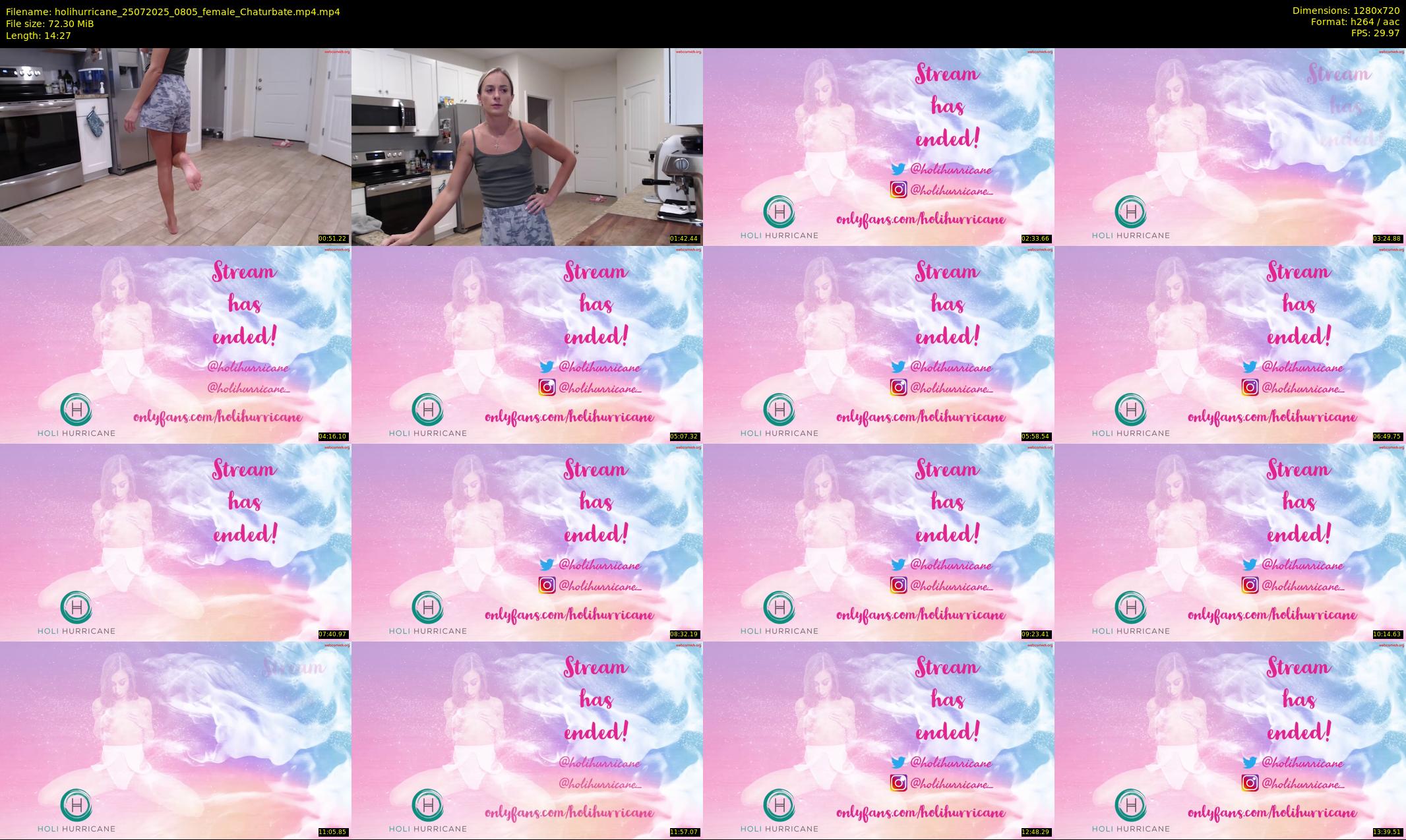 holihurricane — 15 minute Chaturbate female cam show recording, 720p, Jul 25, 2025