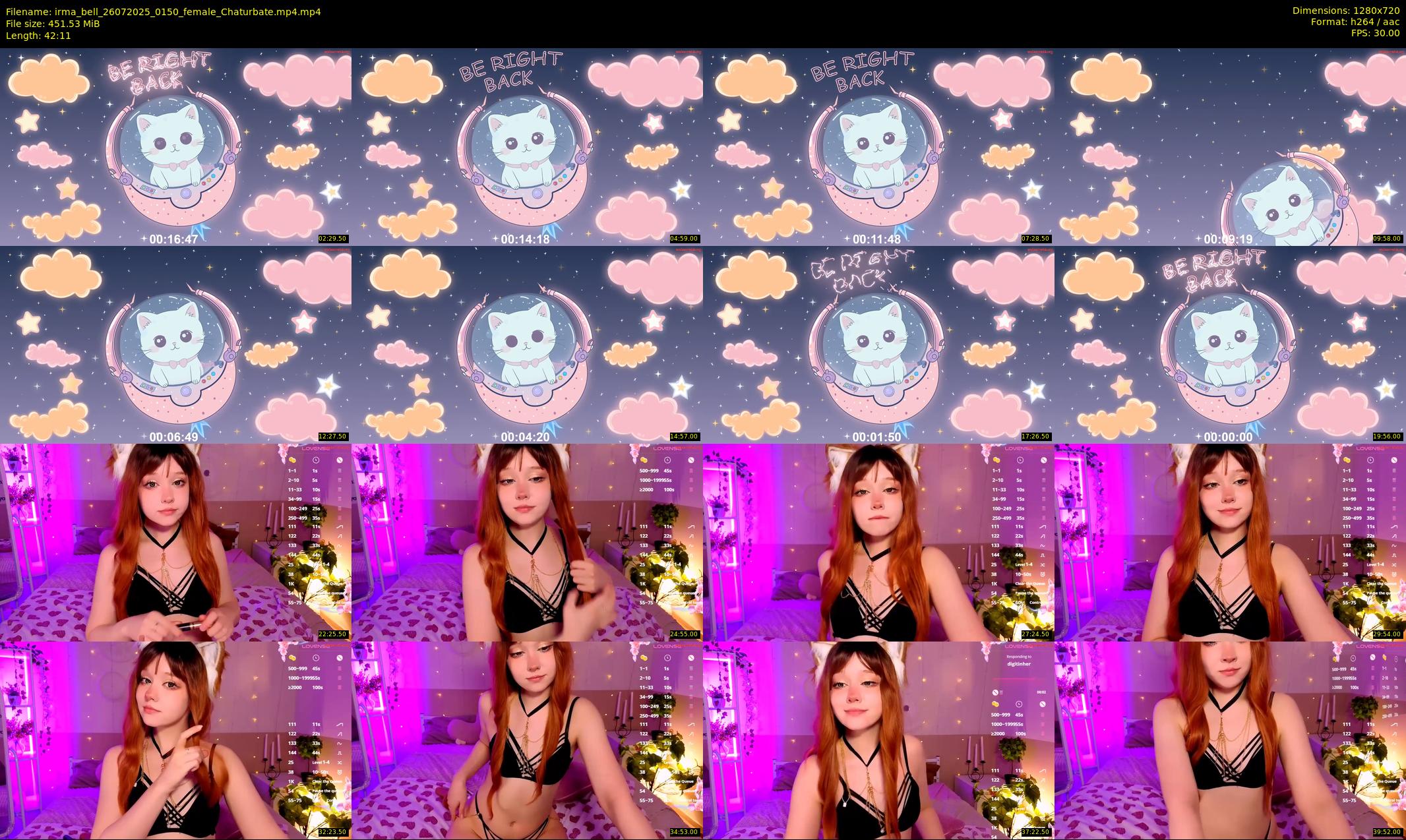 irma_bell — 43 minute Chaturbate female cam show recording, 720p, Jul 26, 2025