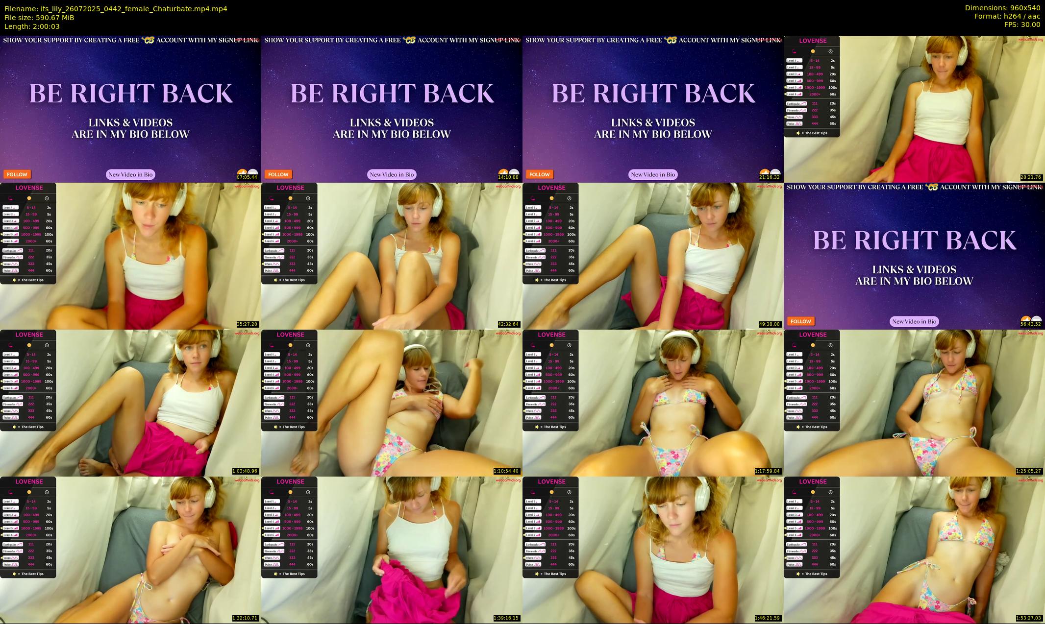 its_lily — 121 minute Chaturbate female cam show recording, 480p, Jul 26, 2025