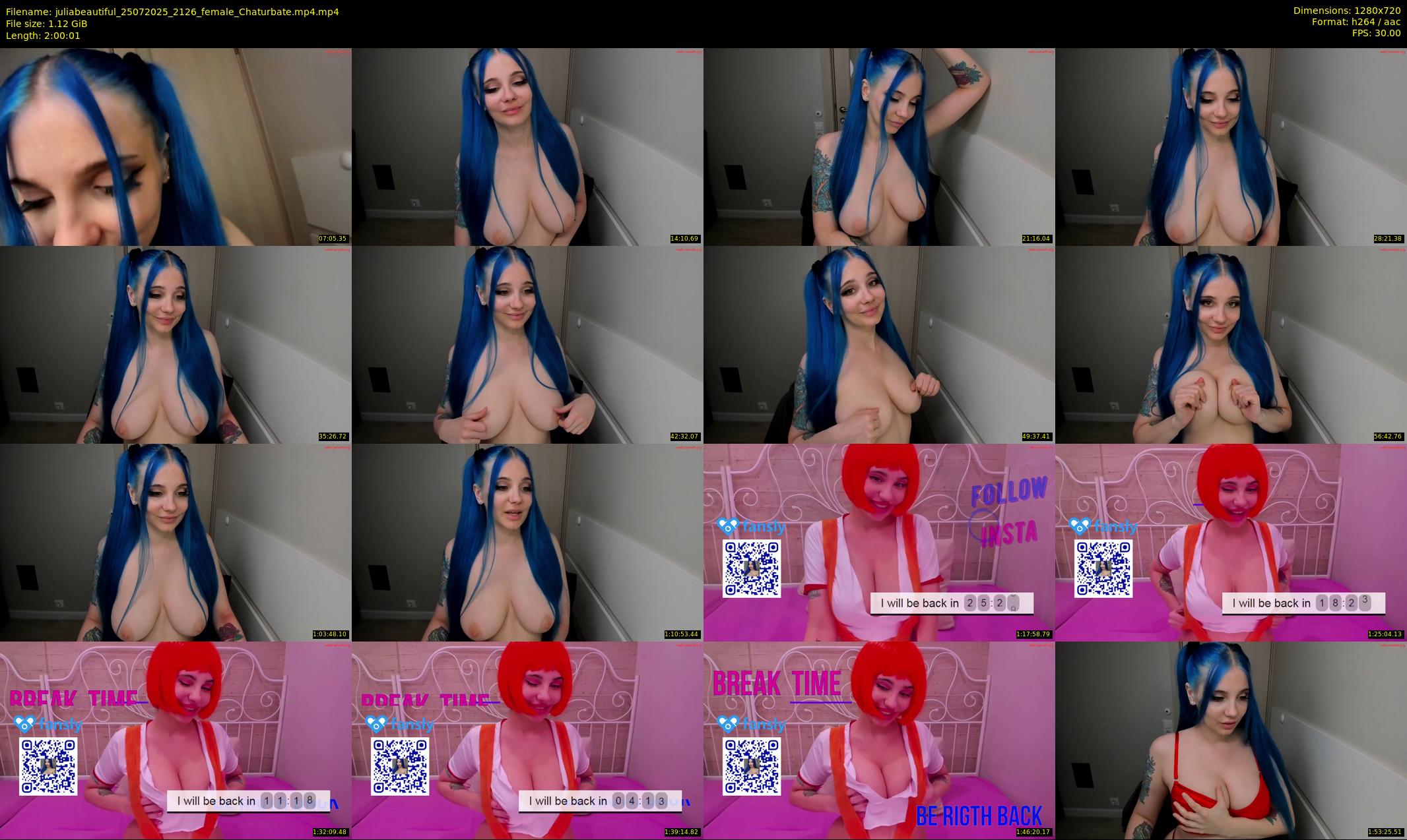 juliabeautiful — 121 minute Chaturbate female cam show recording, 720p, Jul 25, 2025