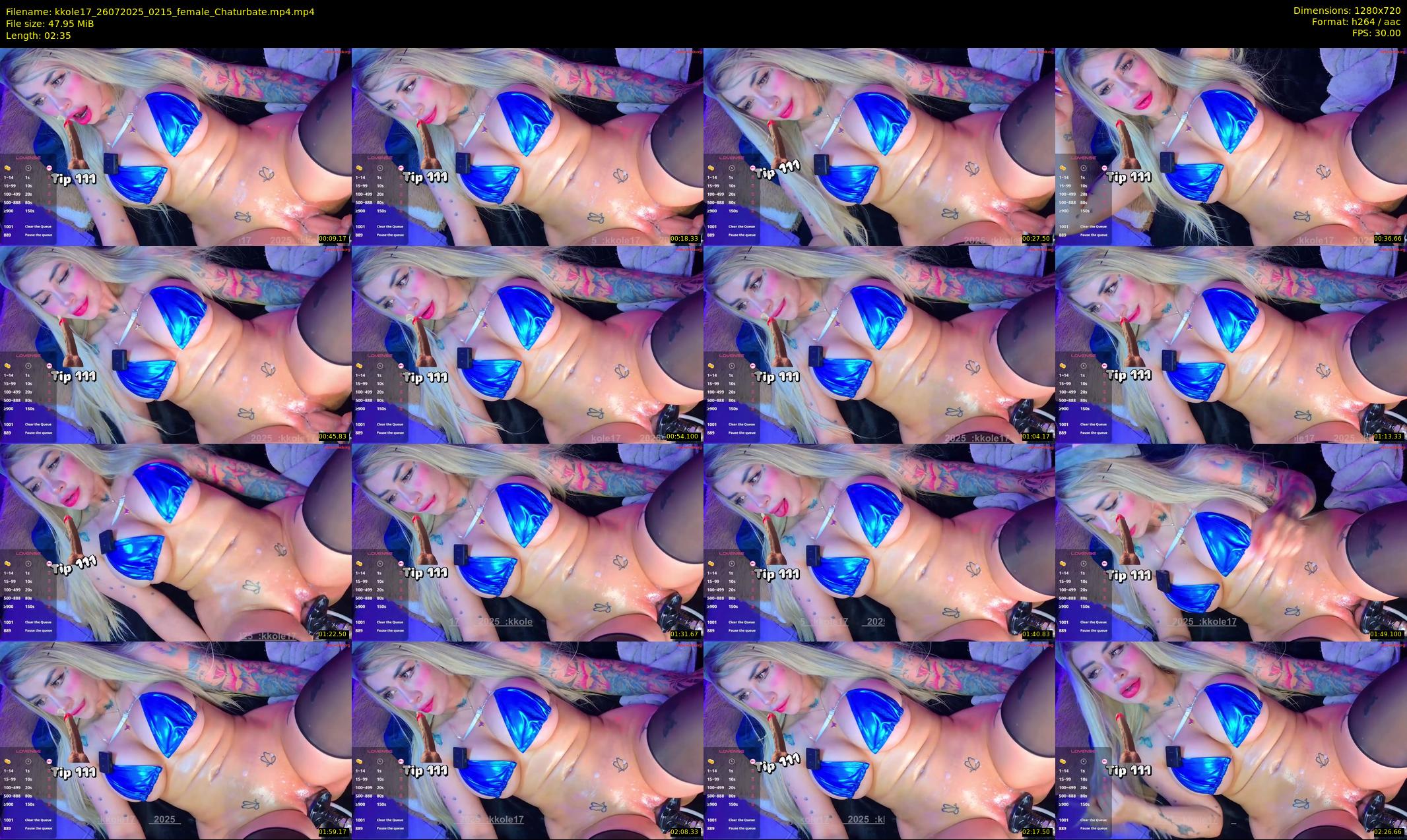 kkole17 — 3 minute Chaturbate female cam show recording, 720p, Jul 26, 2025