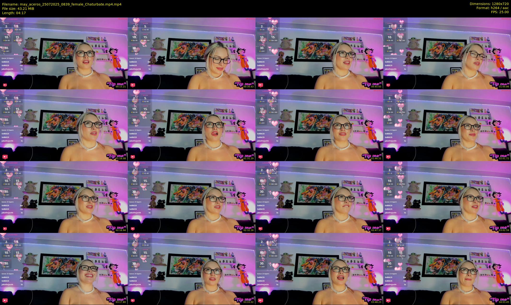 may_aceros — 5 minute Chaturbate female cam show recording, 720p, Jul 25, 2025