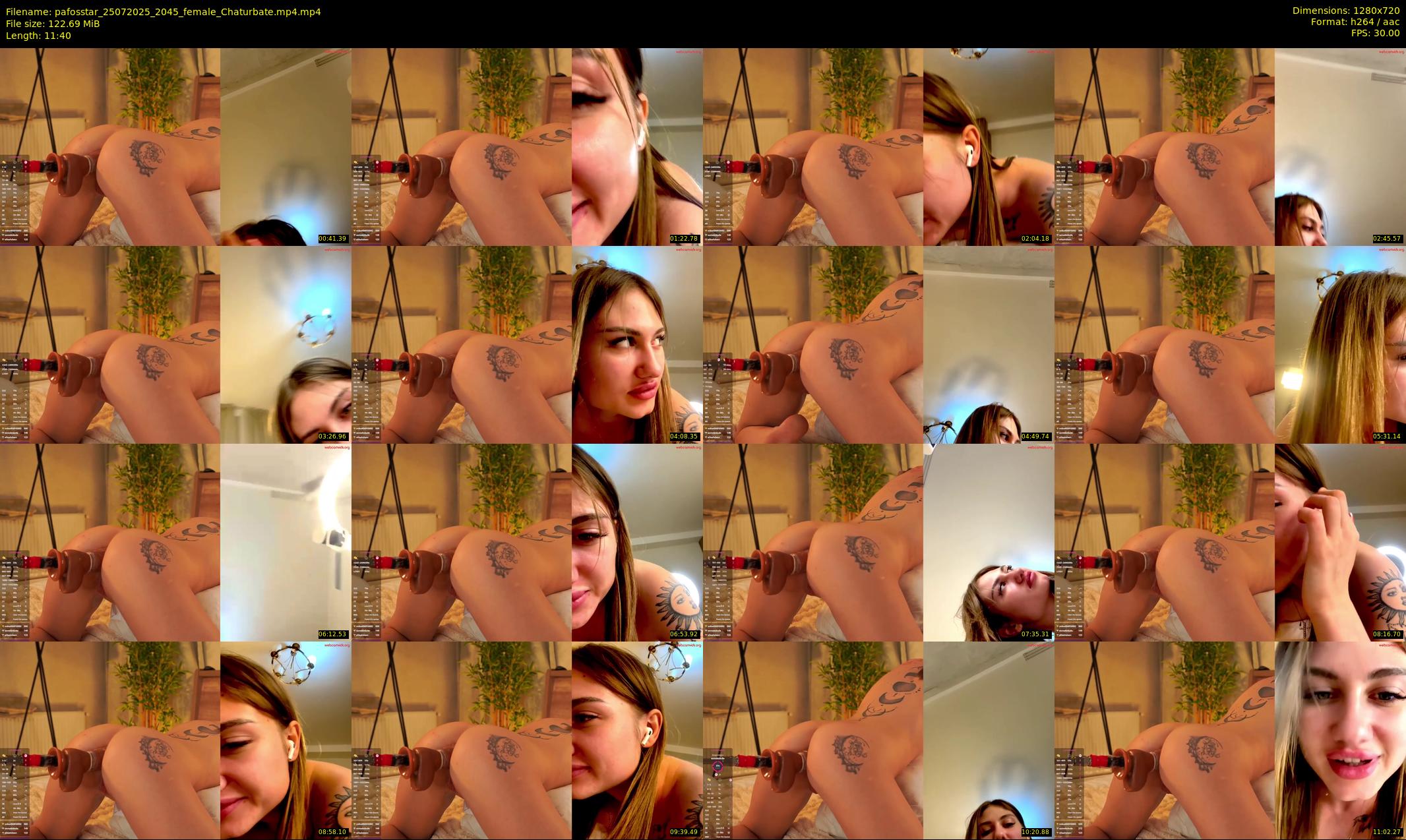 pafosstar — 12 minute Chaturbate female cam show recording, 720p, Jul 25, 2025