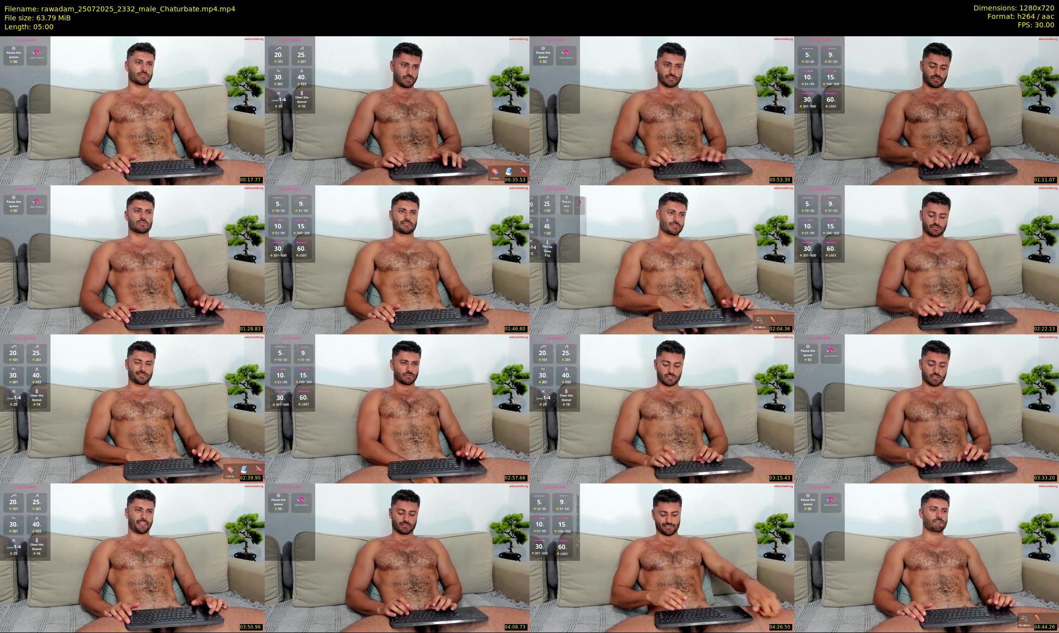 rawadam — 5 minute Chaturbate male cam show recording, 720p, Jul 25, 2025
