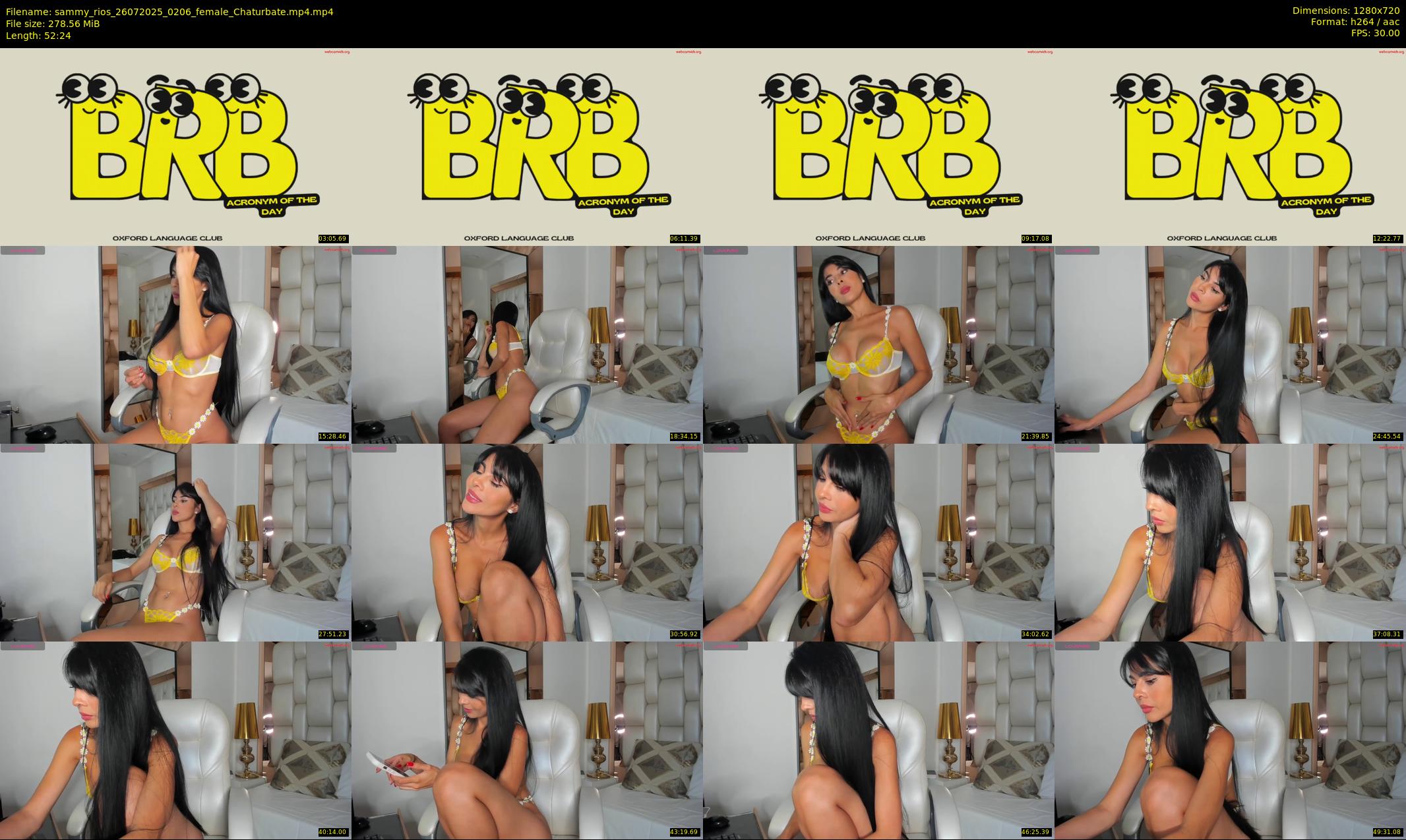 sammy_rios — 53 minute Chaturbate female cam show recording, 720p, Jul 26, 2025