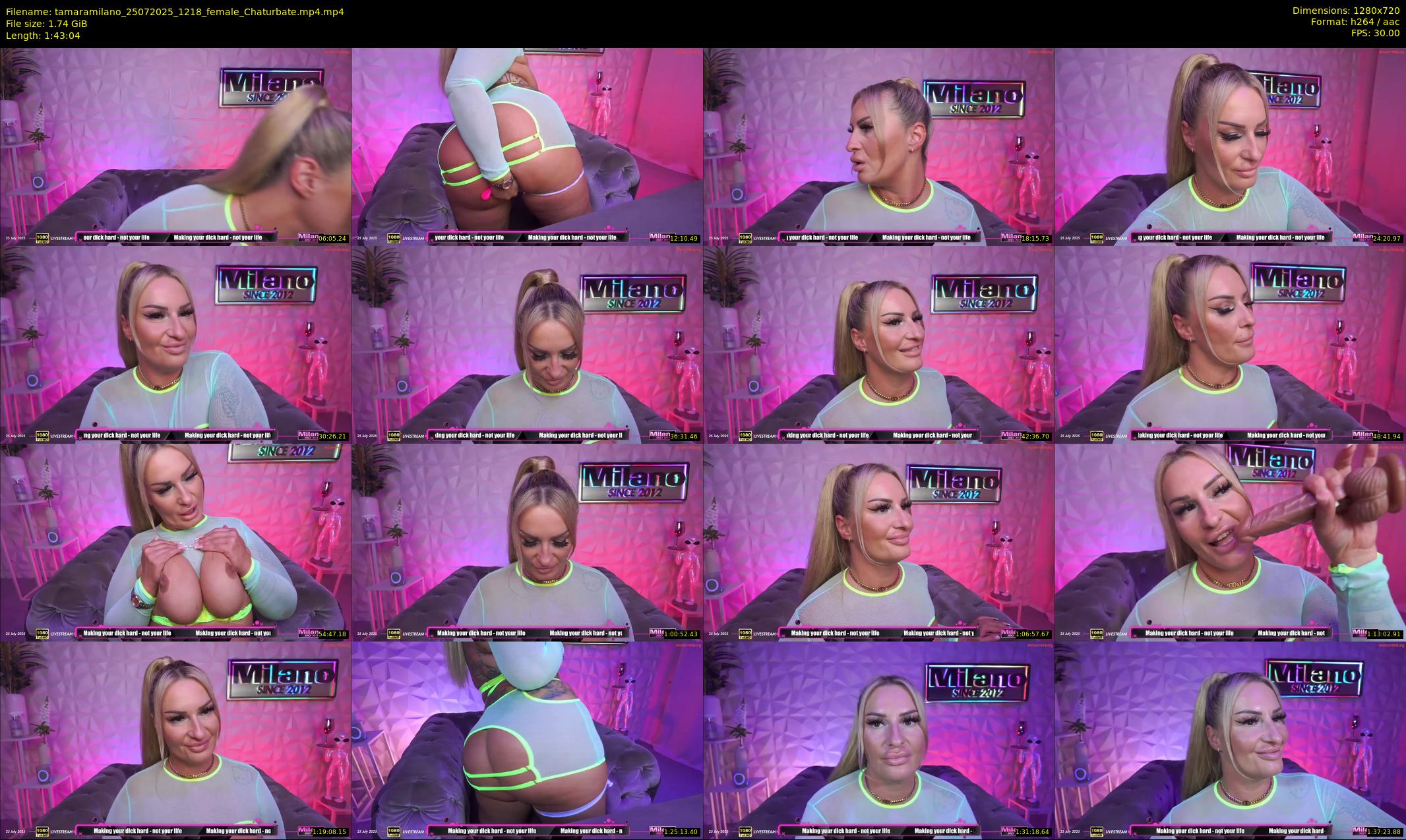 tamaramilano — 104 minute Chaturbate female cam show recording, 720p, Jul 25, 2025