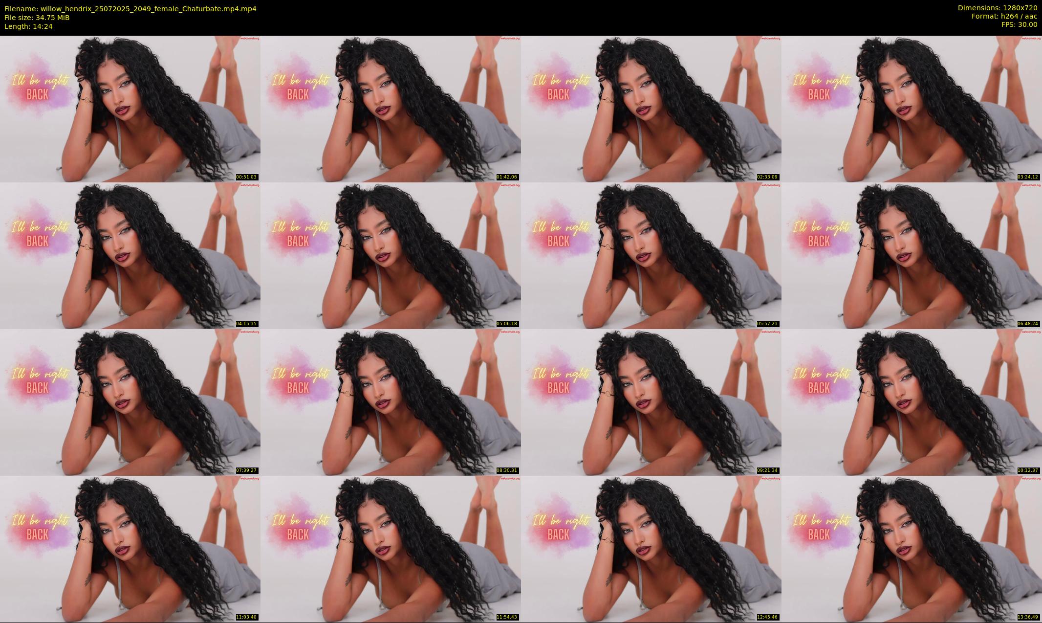 willow_hendrix — 15 minute Chaturbate female cam show recording, 720p, Jul 25, 2025