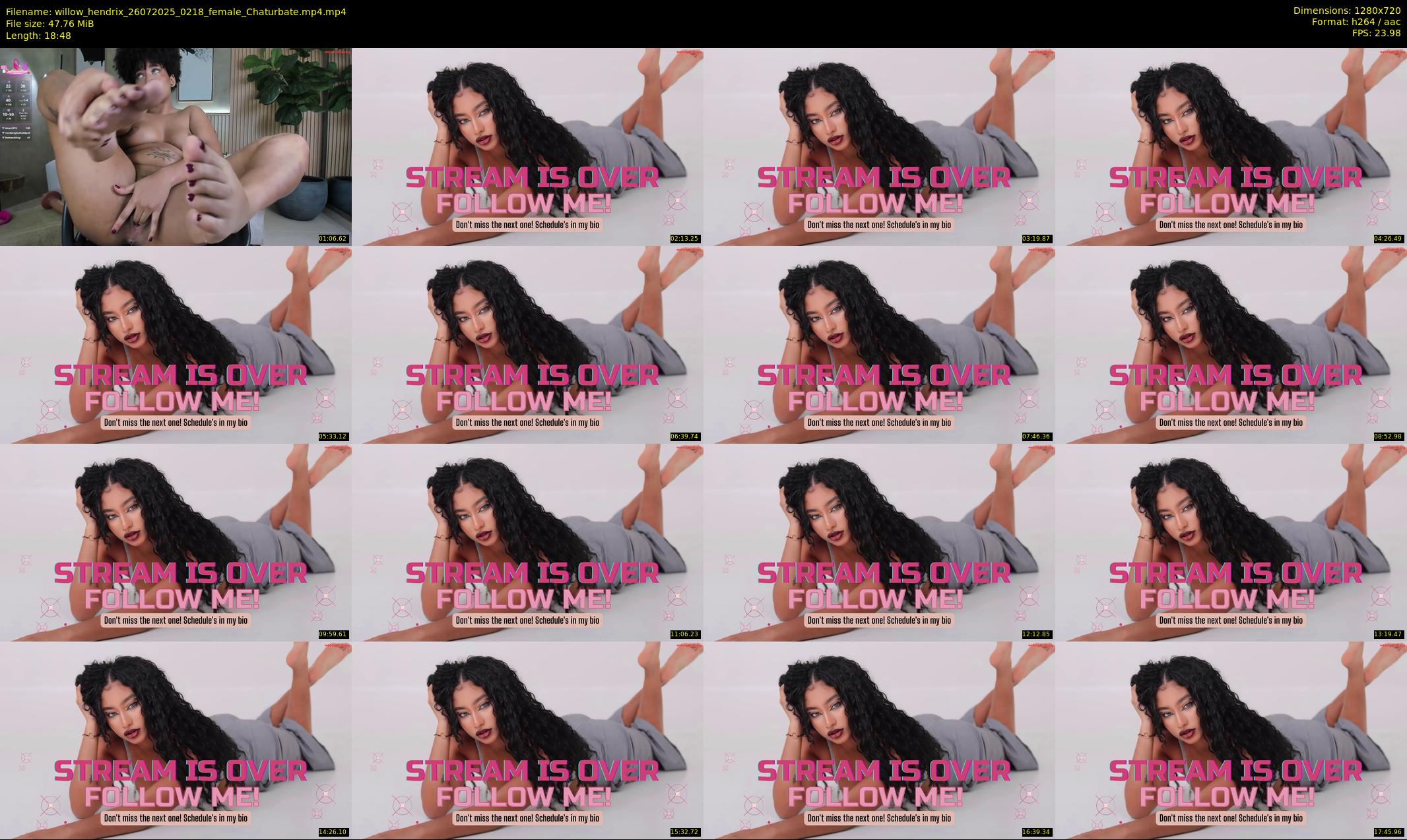 willow_hendrix — 19 minute Chaturbate female cam show recording, 720p, Jul 26, 2025