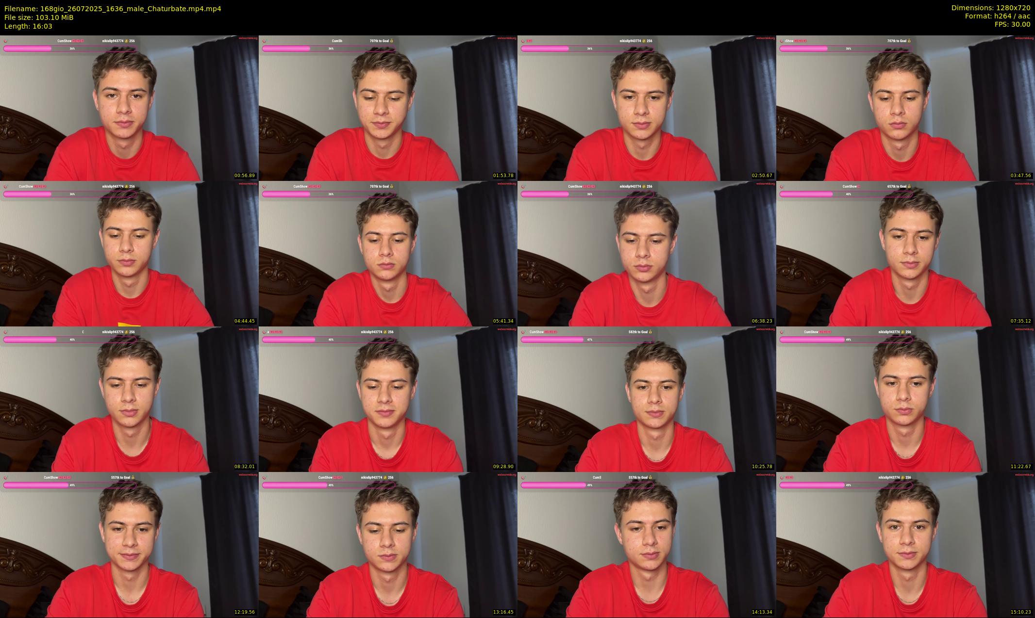 168gio — 17 minute Chaturbate male cam show recording, 720p, Jul 26, 2025