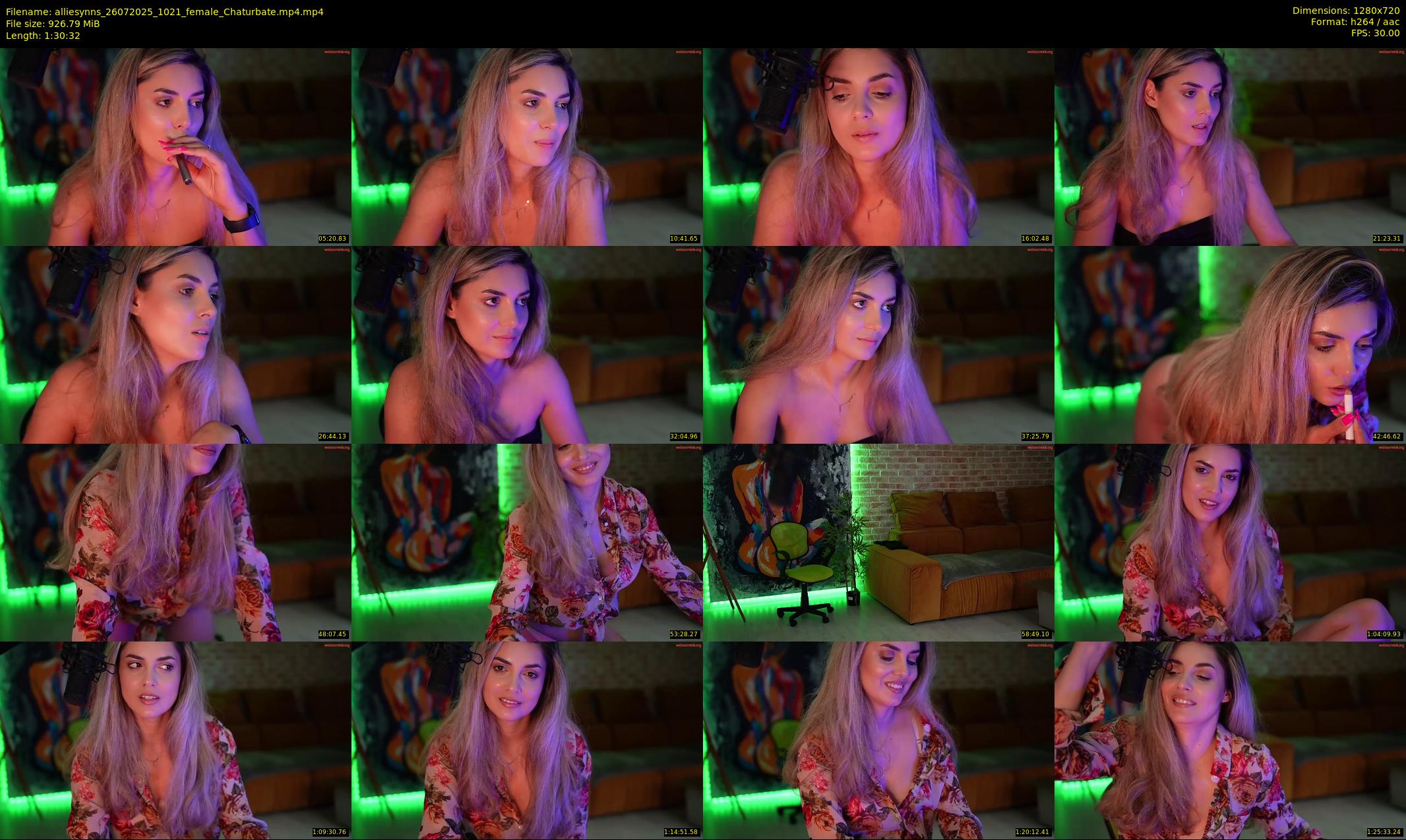 alliesynns — 91 minute Chaturbate female cam show recording, 720p, Jul 26, 2025