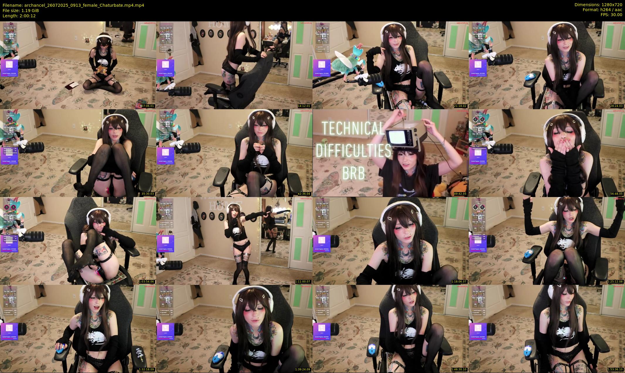 archancel — 121 minute Chaturbate female cam show recording, 720p, Jul 26, 2025