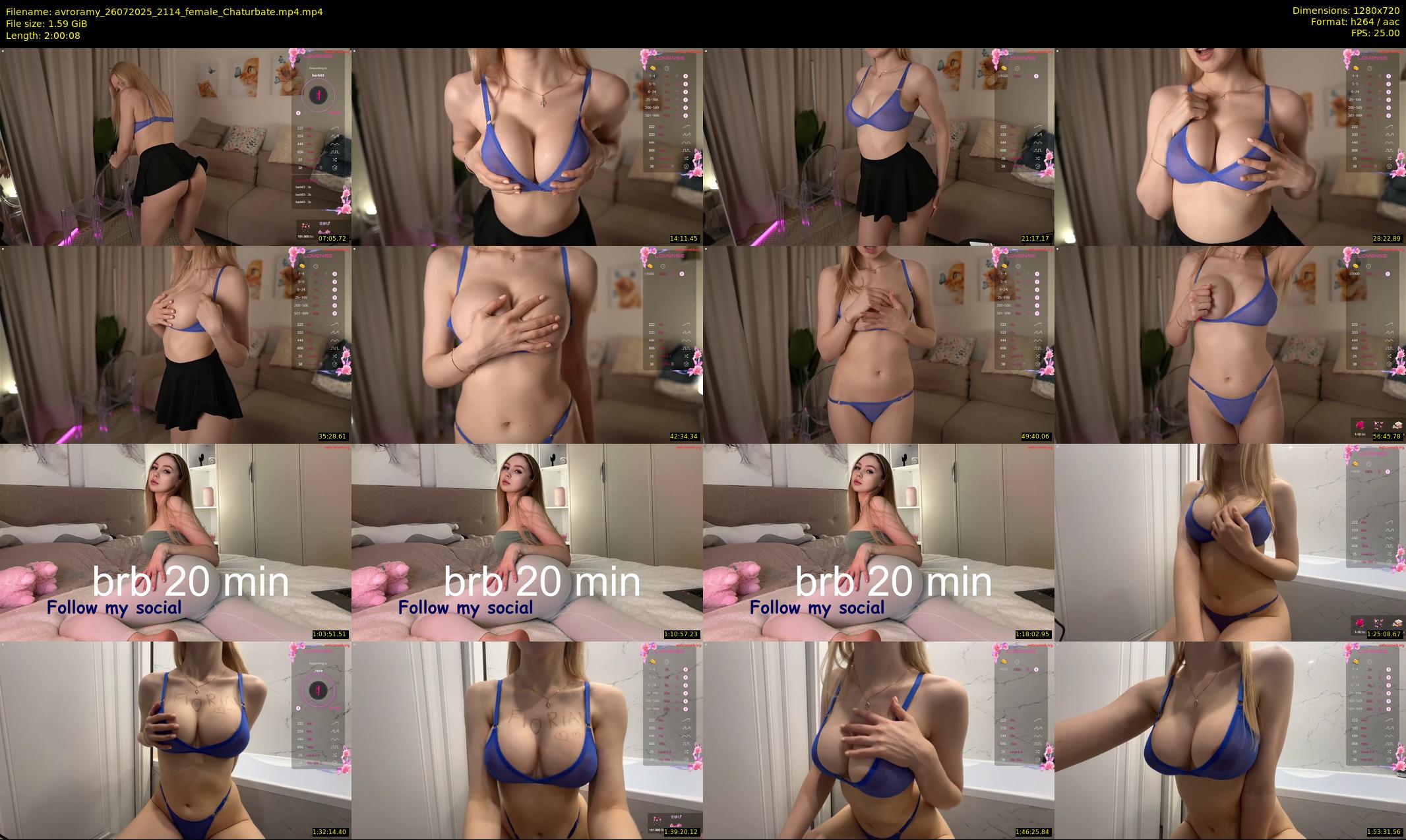 avroramy — 121 minute Chaturbate female cam show recording, 720p, Jul 26, 2025