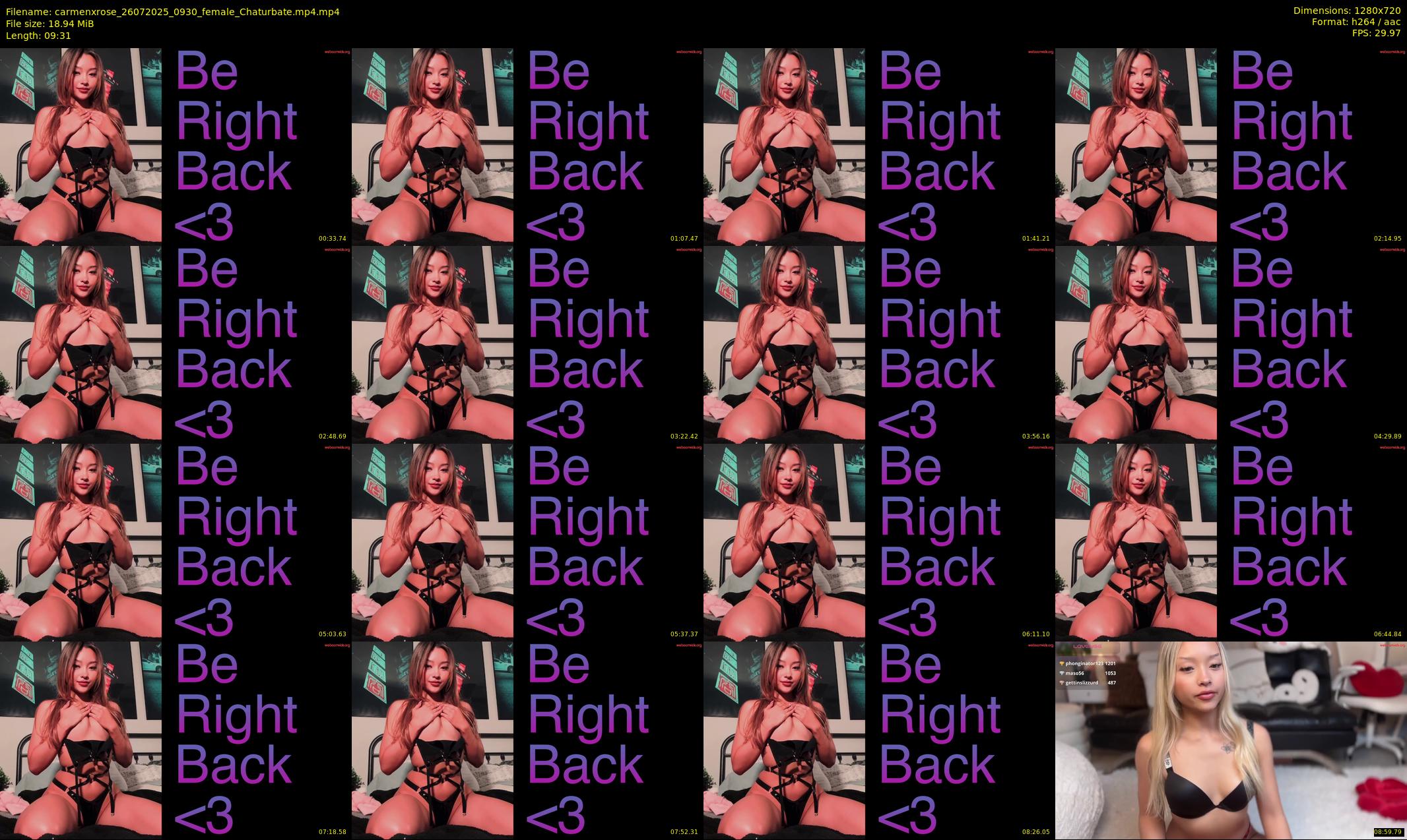 carmenxrose — 10 minute Chaturbate female cam show recording, 720p, Jul 26, 2025