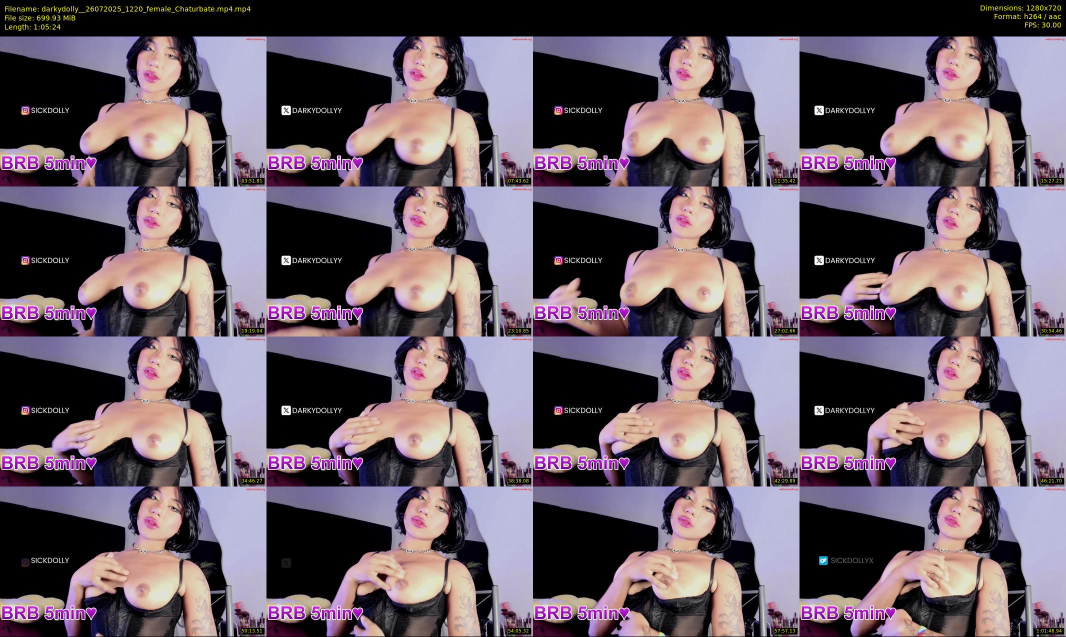 darkydolly_ — 66 minute Chaturbate female cam show recording, 720p, Jul 26, 2025