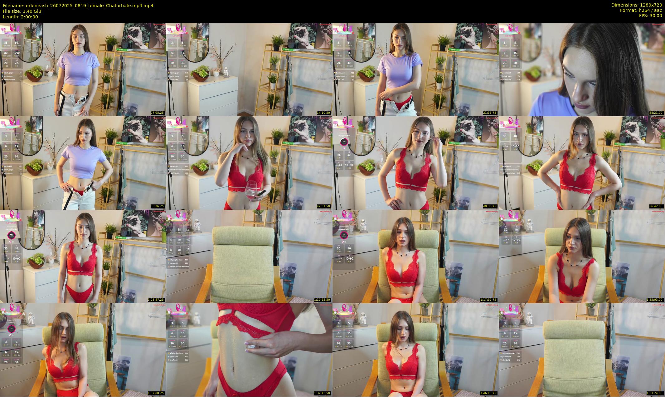 erleneash — 120 minute Chaturbate female cam show recording, 720p, Jul 26, 2025