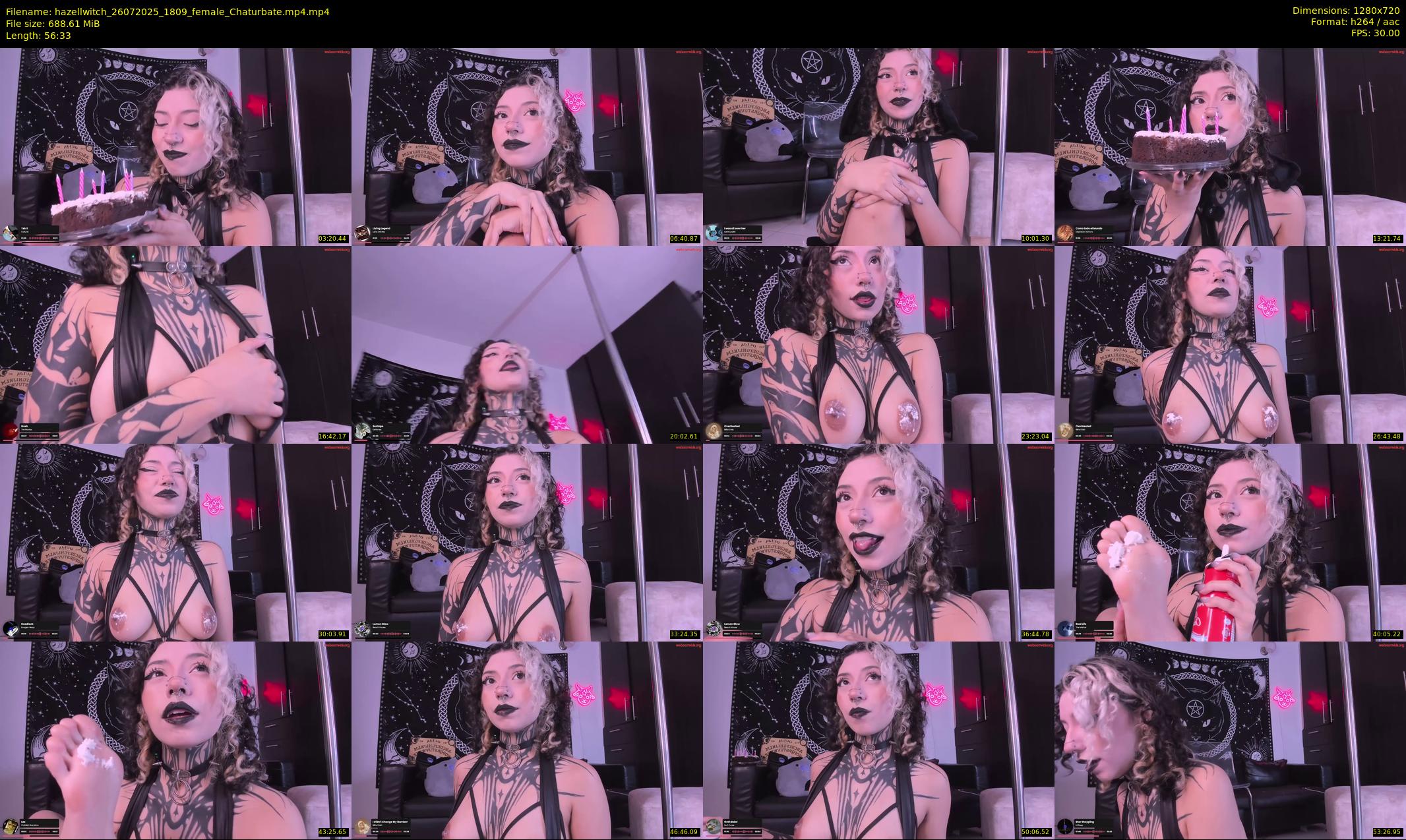 hazellwitch — 57 minute Chaturbate female cam show recording, 720p, Jul 26, 2025