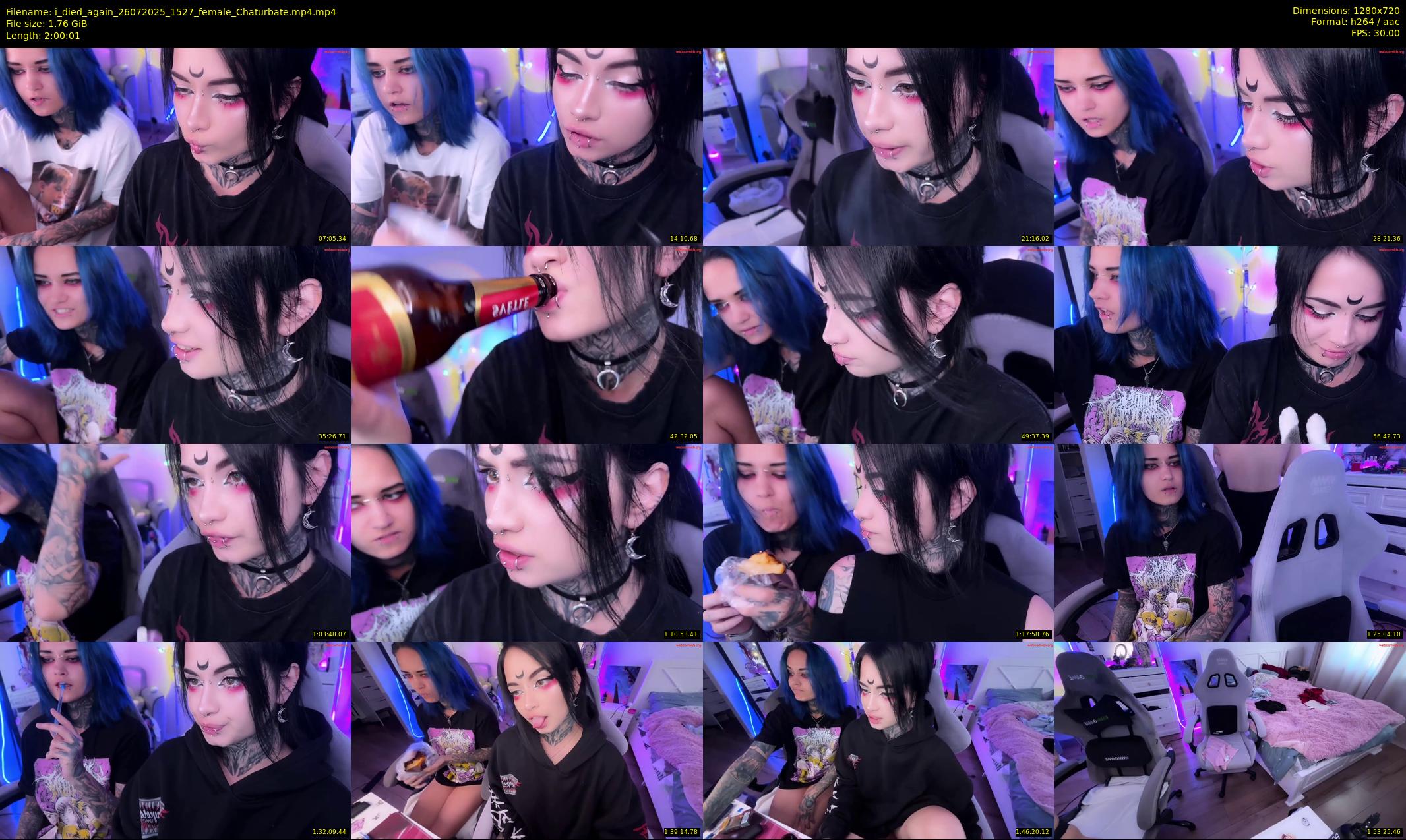 i_died_again — 121 minute Chaturbate female cam show recording, 720p, Jul 26, 2025