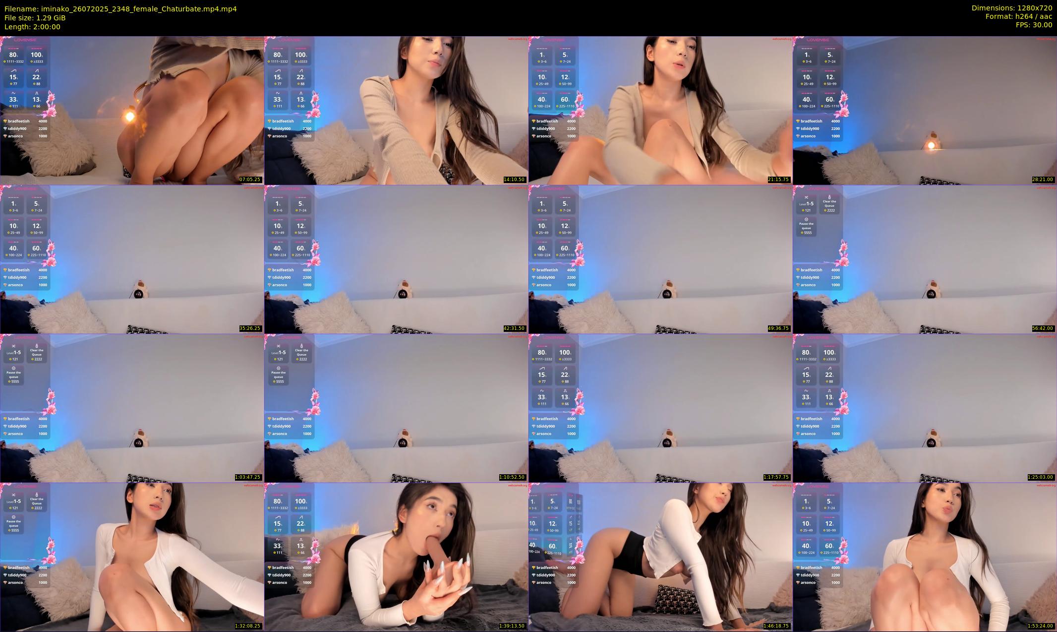 iminako — 120 minute Chaturbate female cam show recording, 720p, Jul 26, 2025