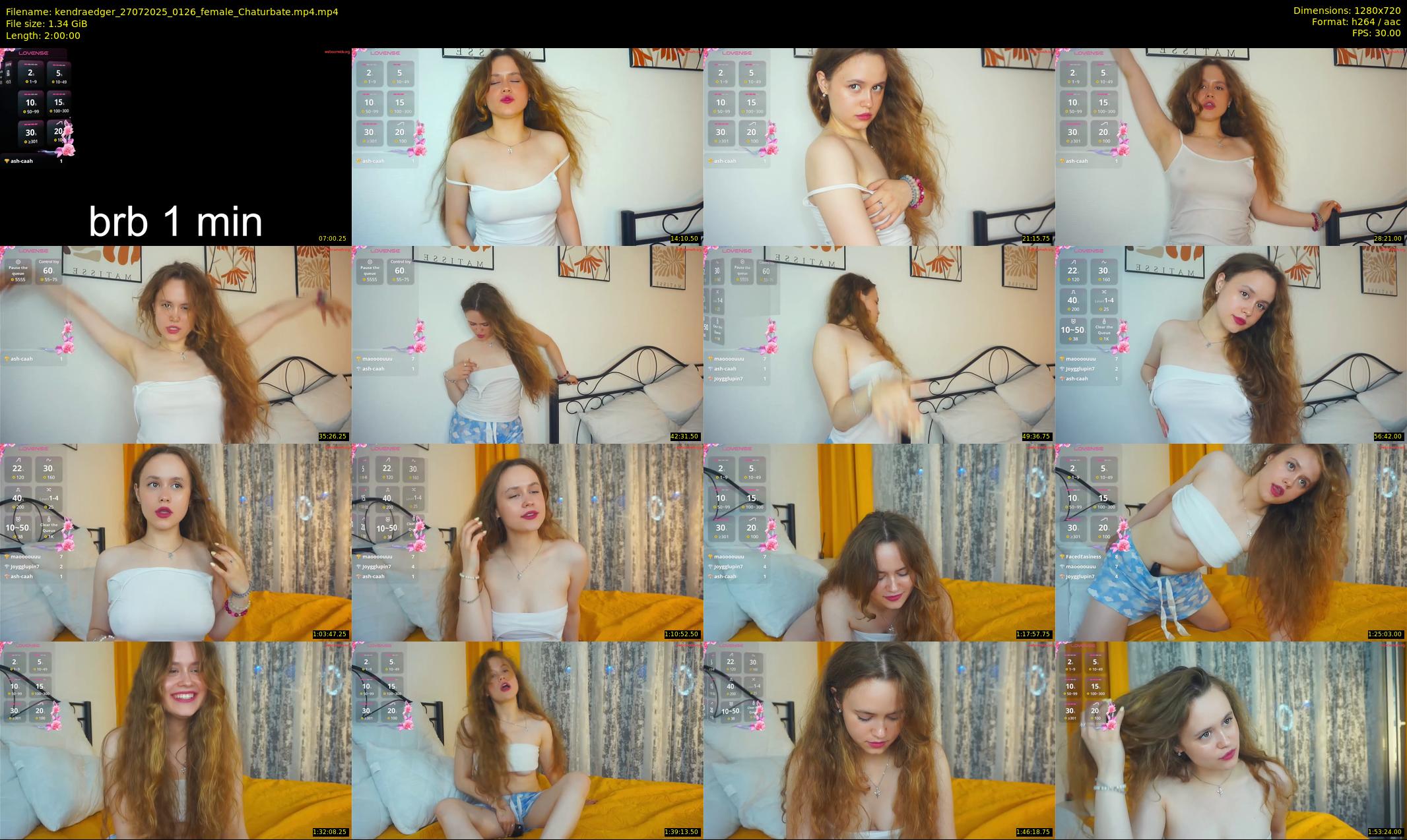 kendraedger — 120 minute Chaturbate female cam show recording, 720p, Jul 27, 2025