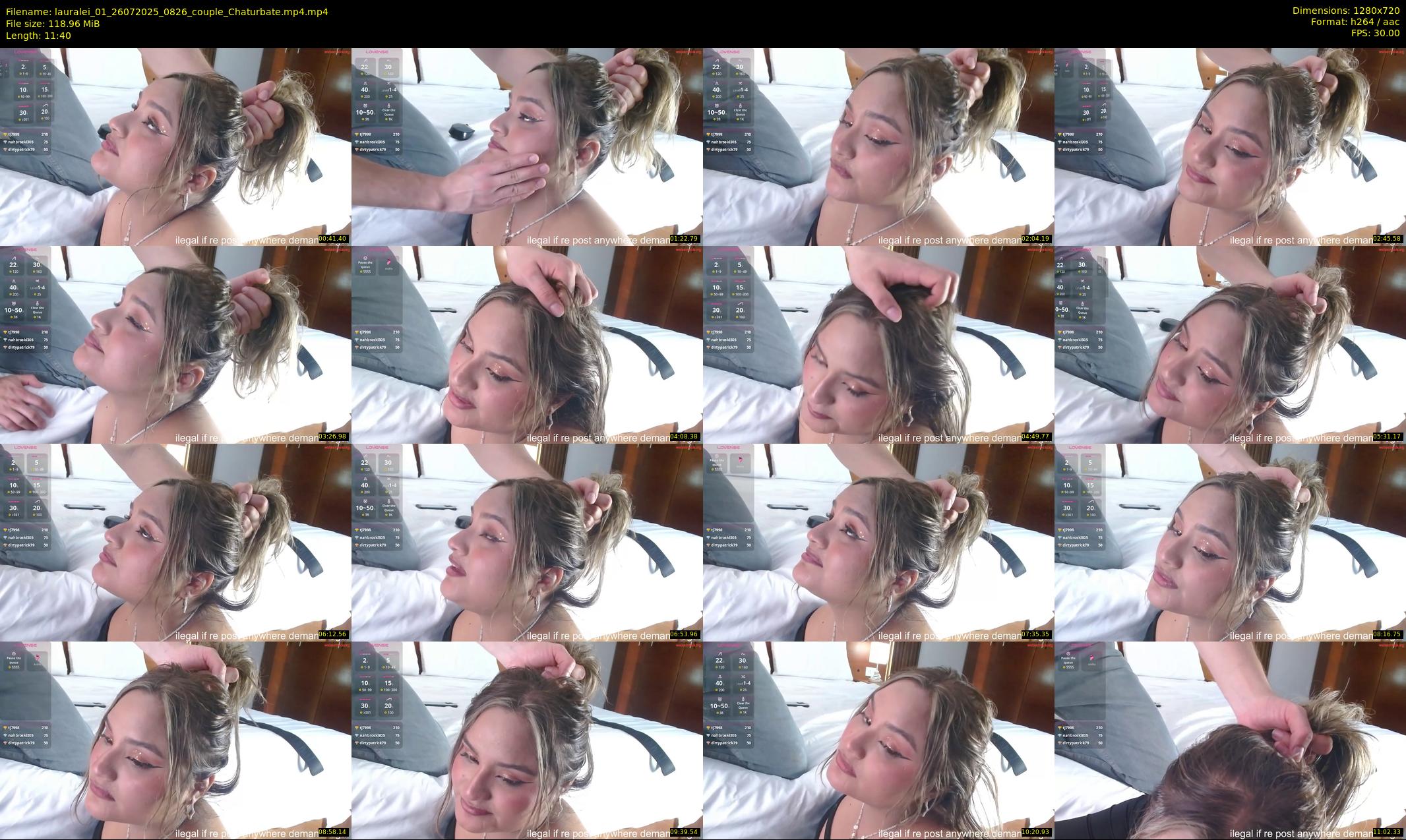 lauralei_01 — 12 minute Chaturbate couple cam show recording, 720p, Jul 26, 2025