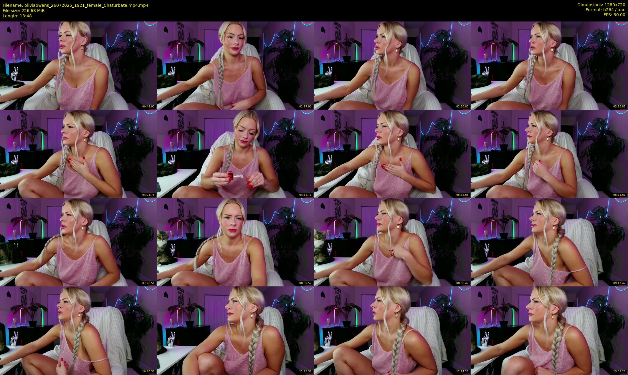 oliviaowens — 14 minute Chaturbate female cam show recording, 720p, Jul 26, 2025