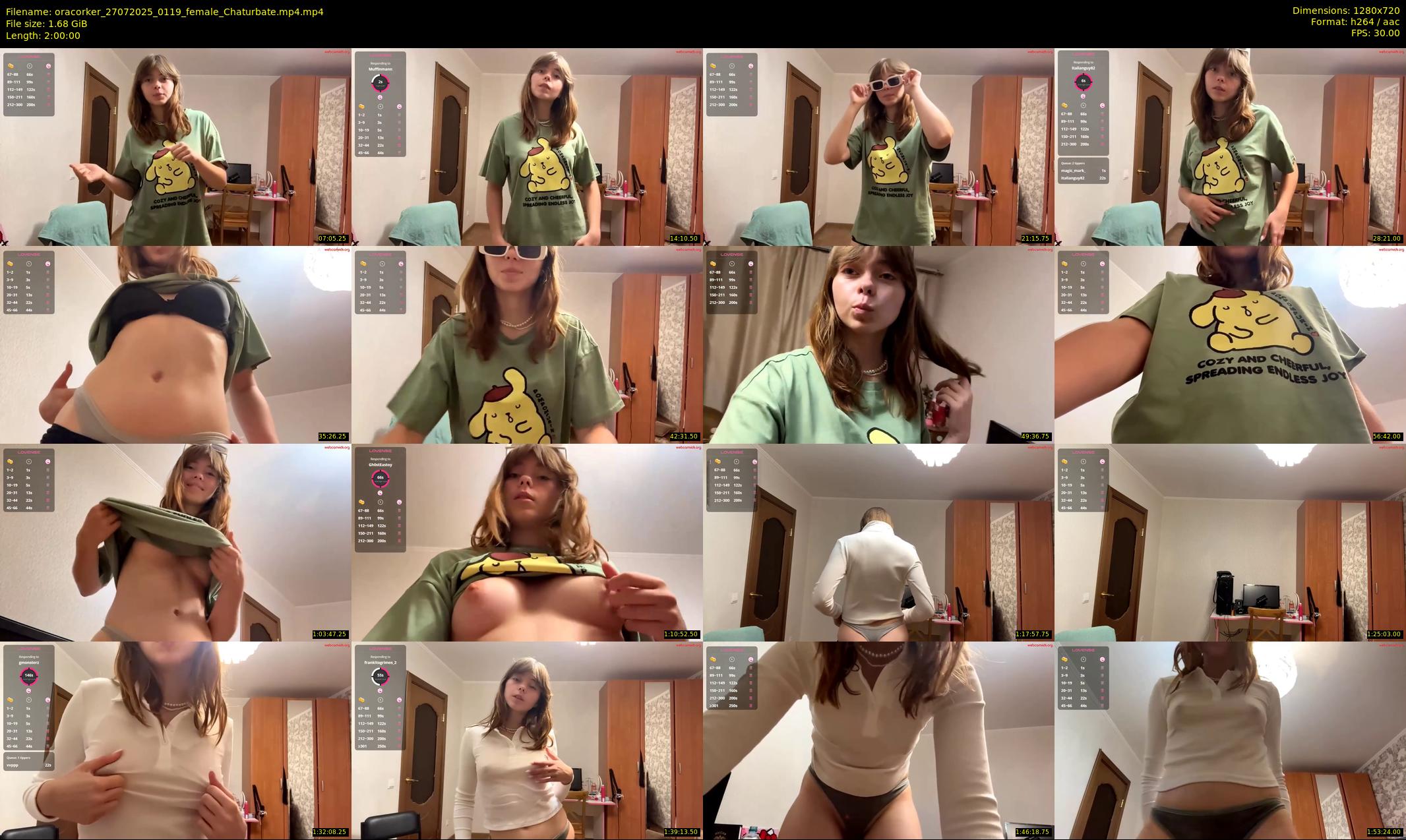 oracorker — 120 minute Chaturbate female cam show recording, 720p, Jul 27, 2025