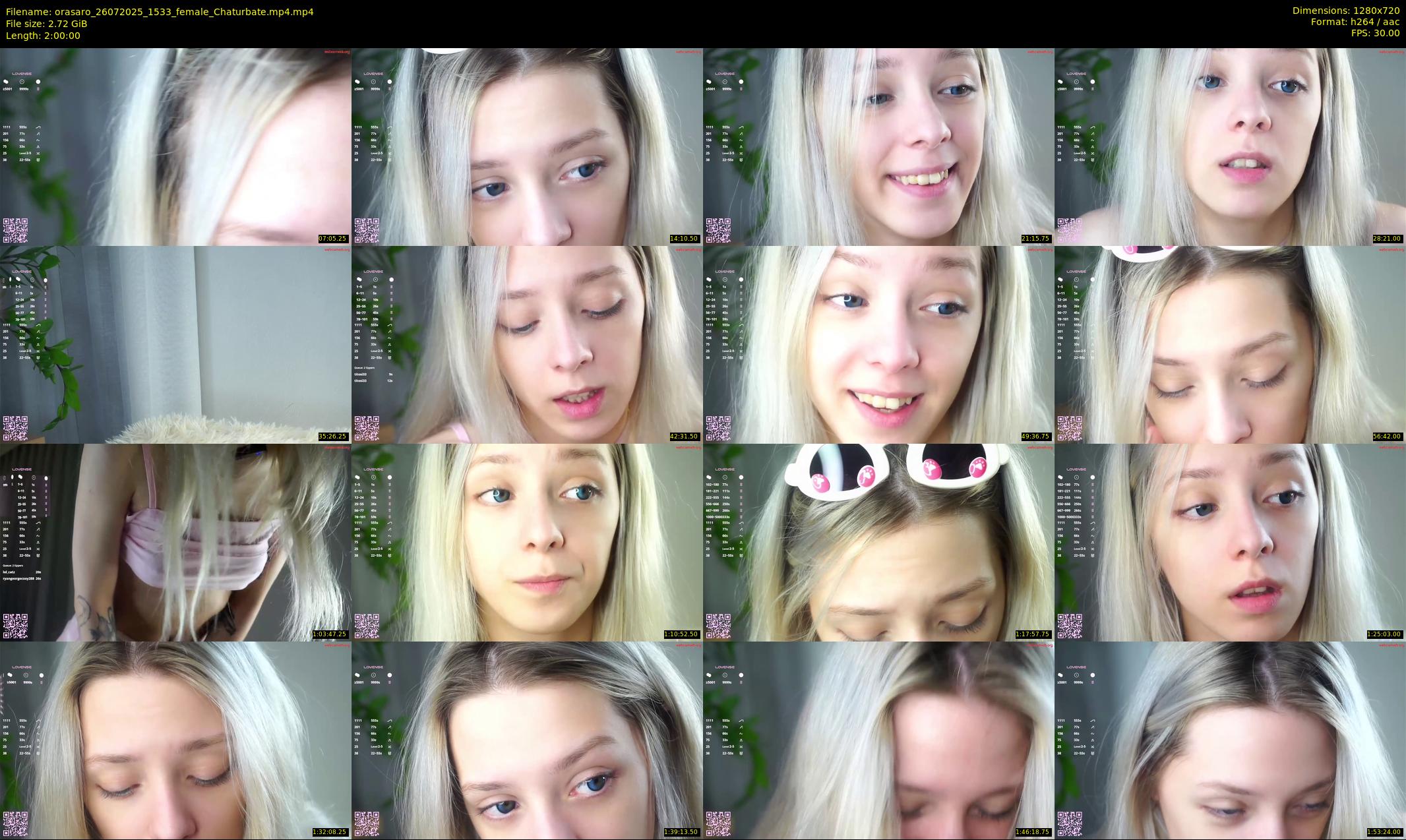 orasaro — 120 minute Chaturbate female cam show recording, 720p, Jul 26, 2025