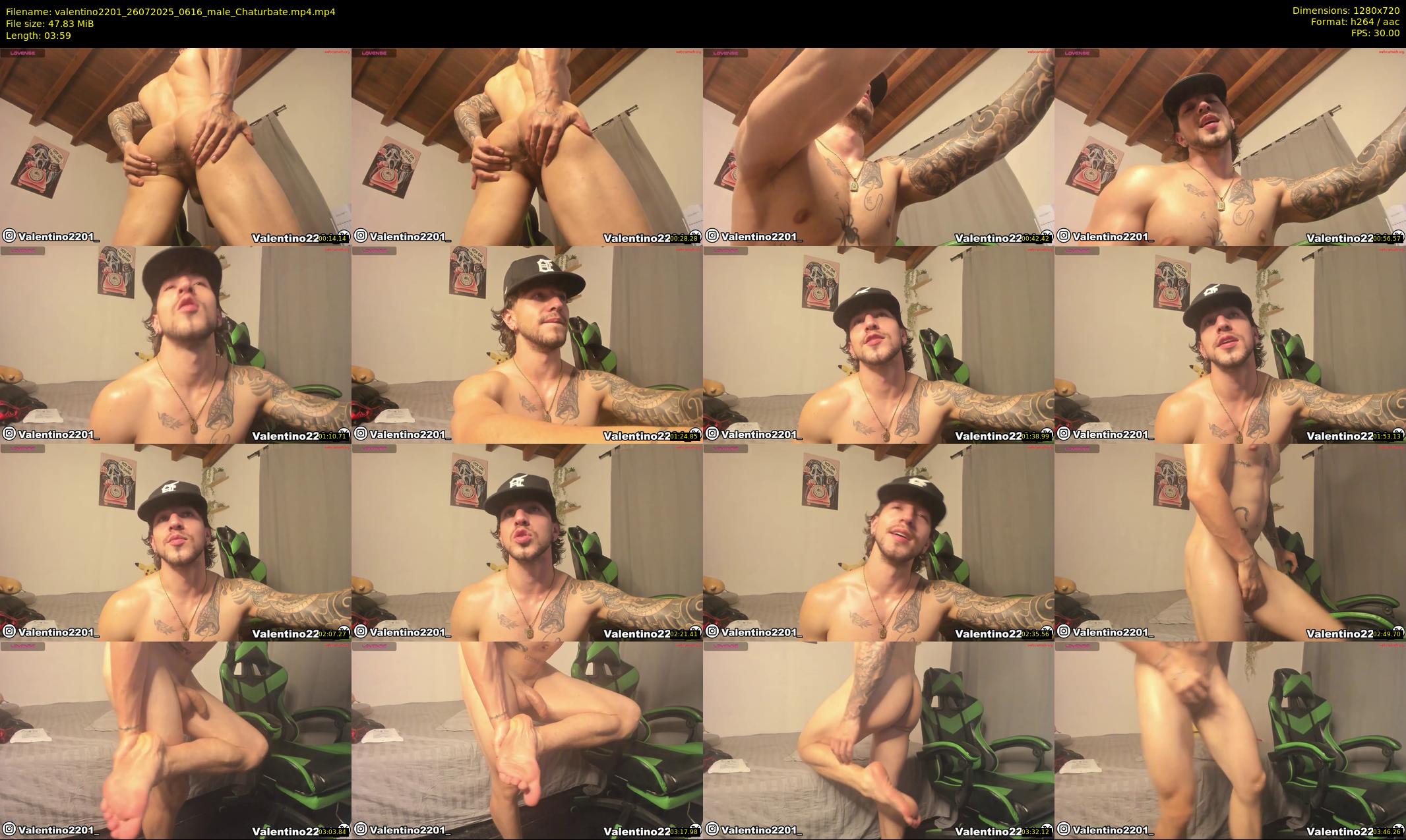 valentino2201 — 4 minute Chaturbate male cam show recording, 720p, Jul 26, 2025