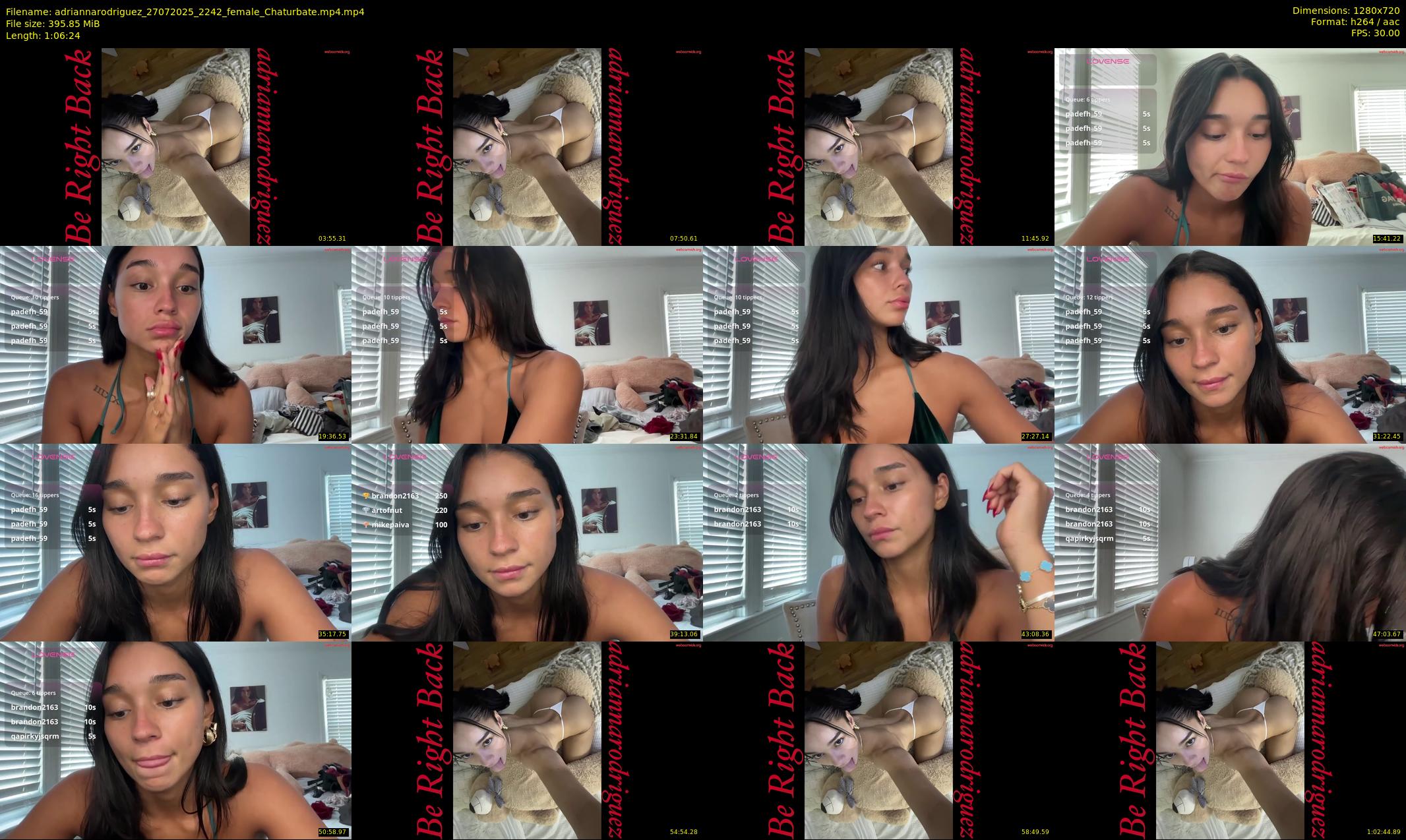 adriannarodriguez — 67 minute Chaturbate female cam show recording, 720p, Jul 27, 2025