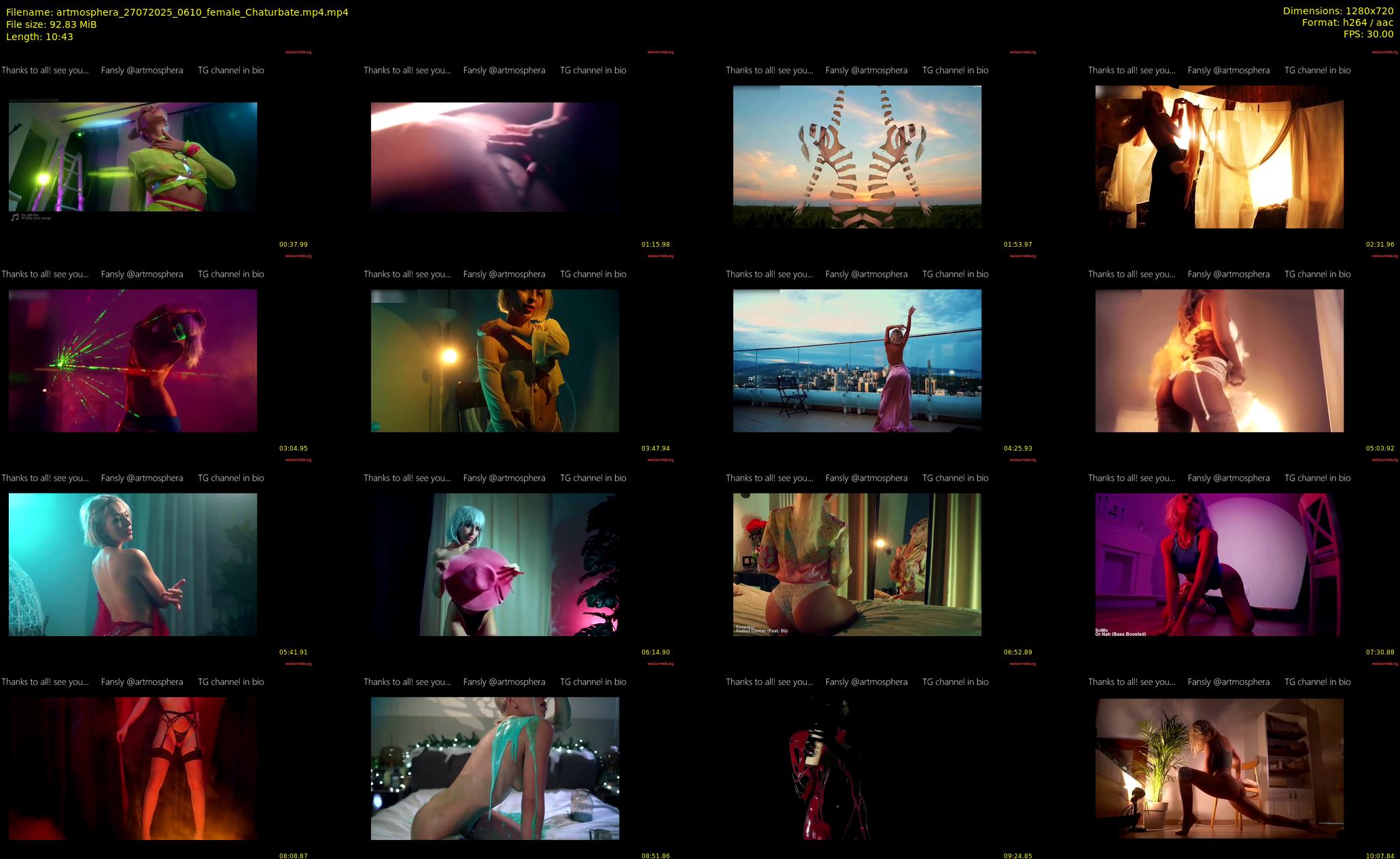 artmosphera — 11 minute Chaturbate female cam show recording, 720p, Jul 27, 2025