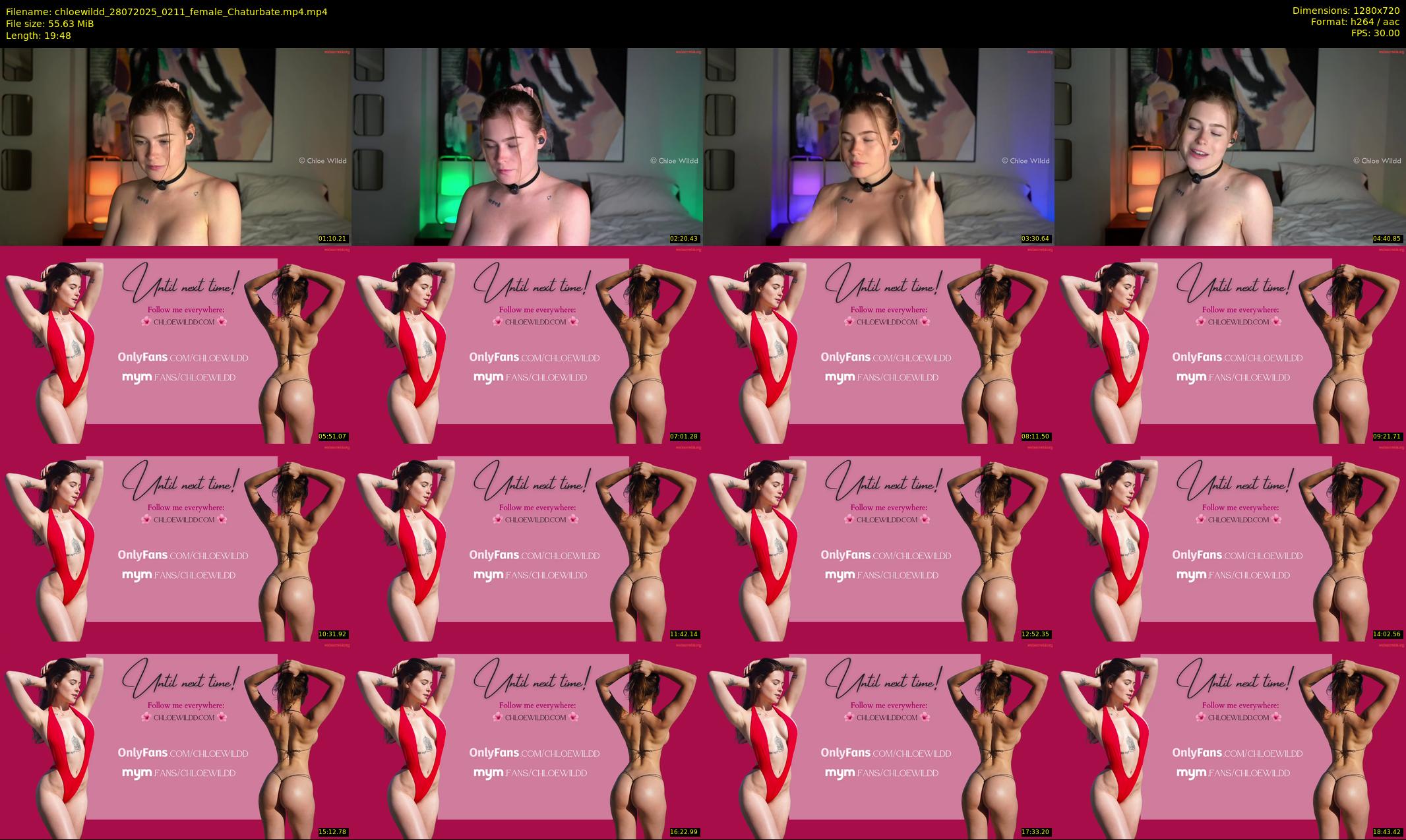 chloewildd — 20 minute Chaturbate female cam show recording, 720p, Jul 28, 2025