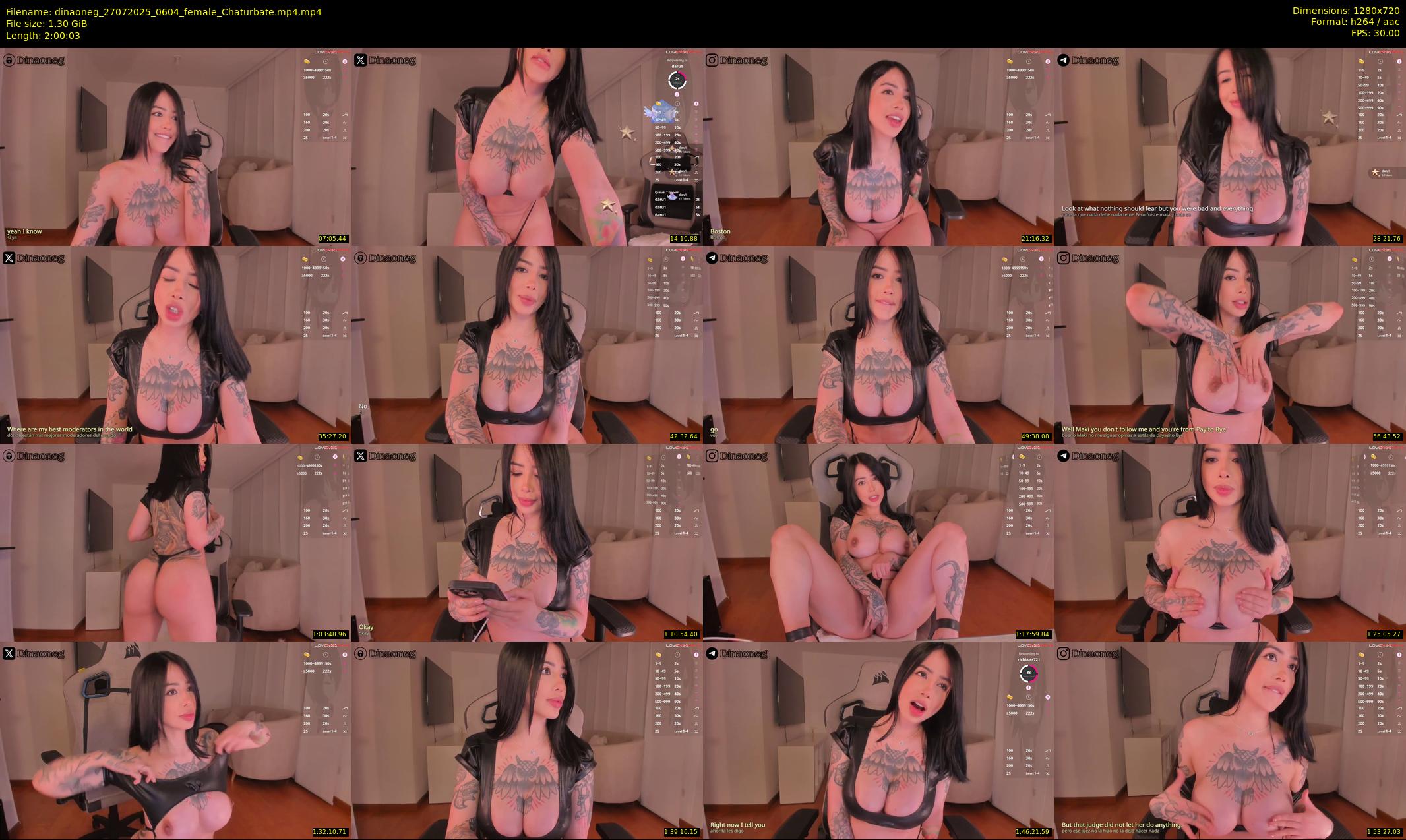 dinaoneg — 121 minute Chaturbate female cam show recording, 720p, Jul 27, 2025