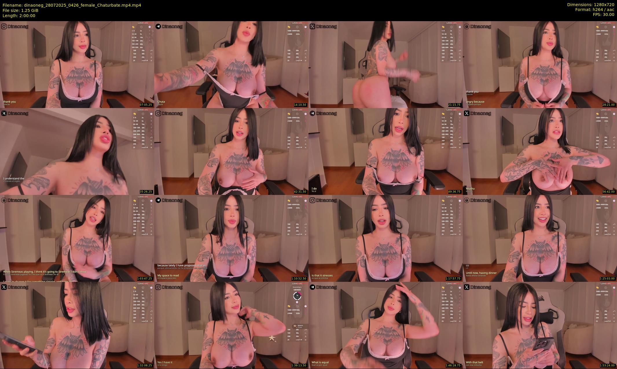 dinaoneg — 120 minute Chaturbate female cam show recording, 720p, Jul 28, 2025
