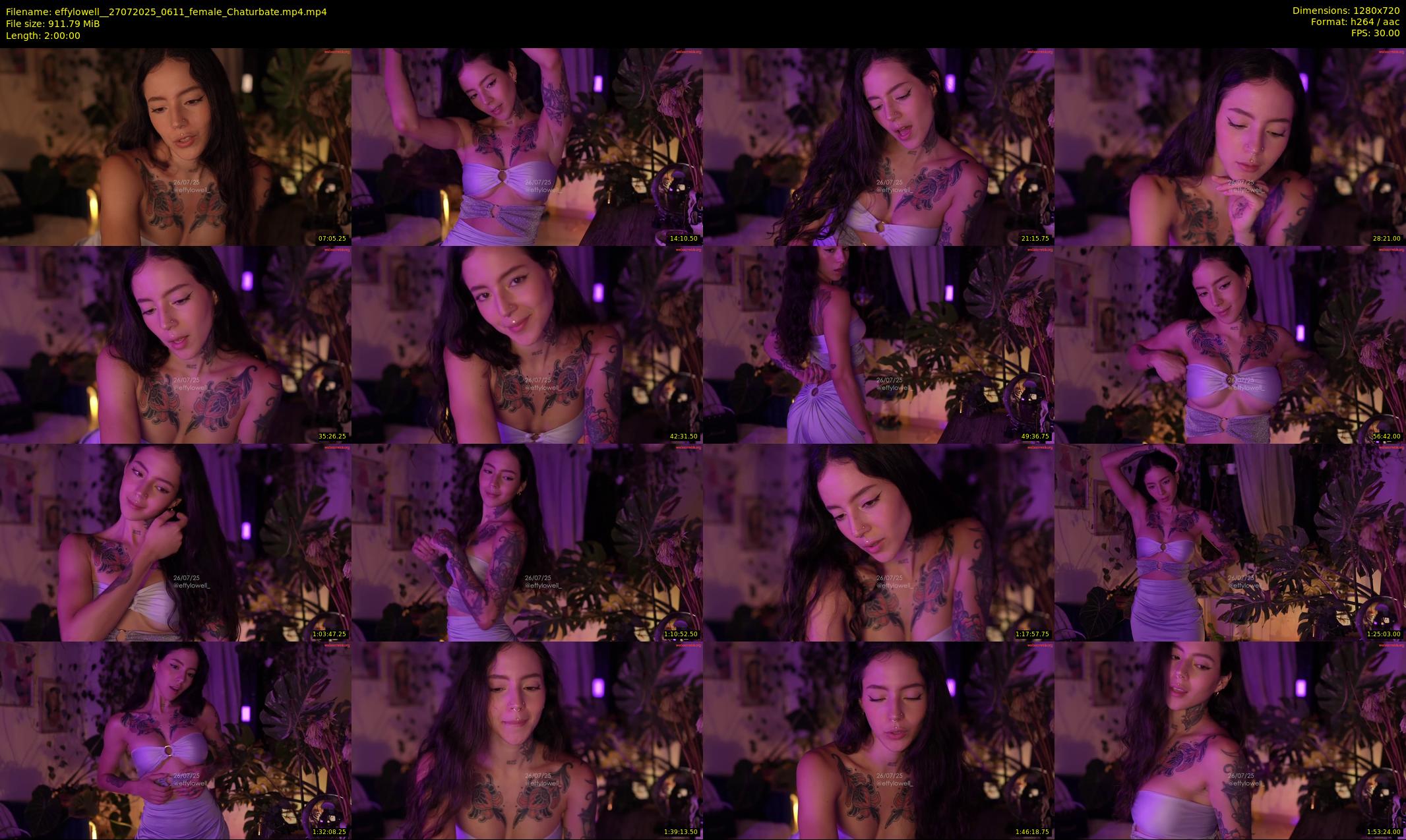 effylowell_ — 120 minute Chaturbate female cam show recording, 720p, Jul 27, 2025
