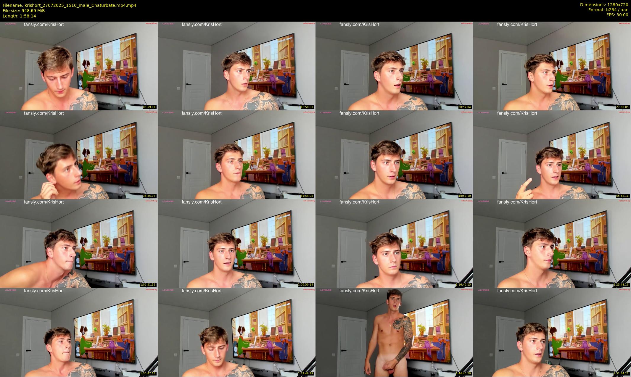 krishort — 119 minute Chaturbate male cam show recording, 720p, Jul 27, 2025