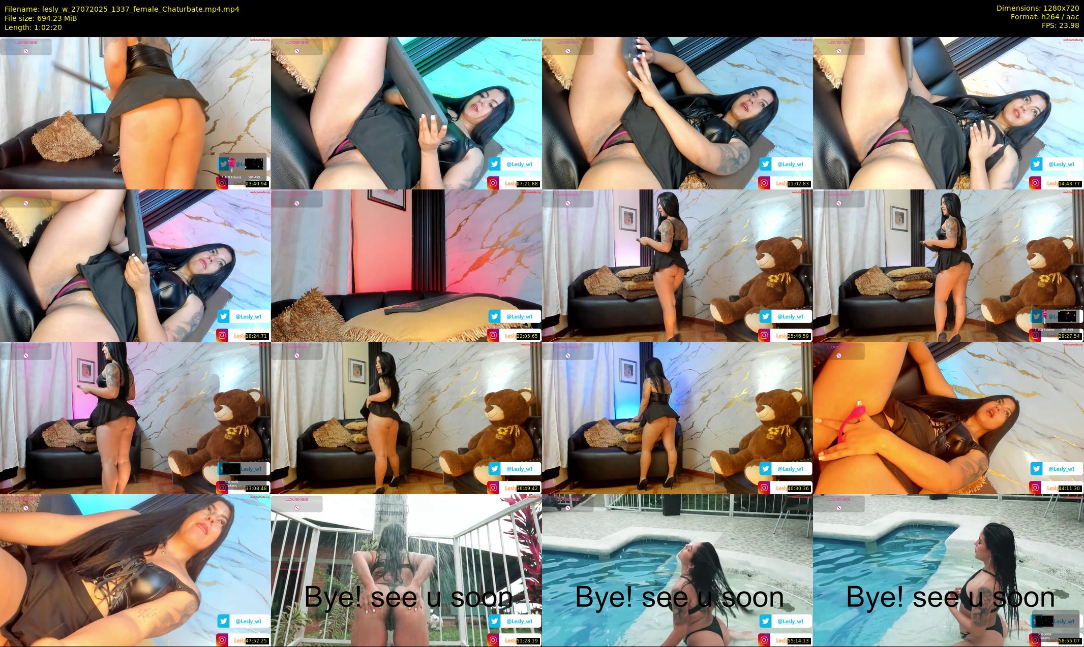 lesly_w — 63 minute Chaturbate female cam show recording, 720p, Jul 27, 2025