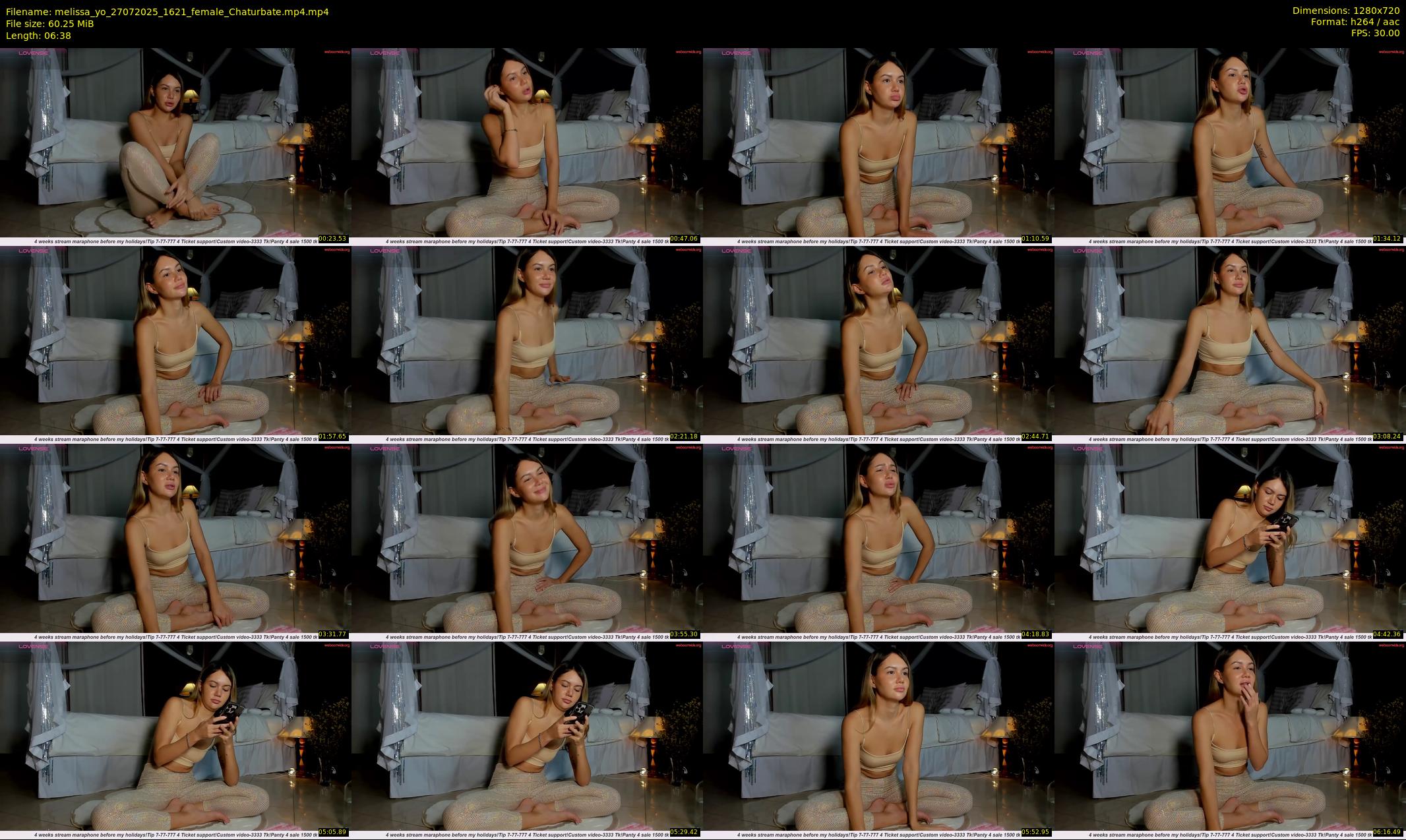 melissa_yo — 7 minute Chaturbate female cam show recording, 720p, Jul 27, 2025