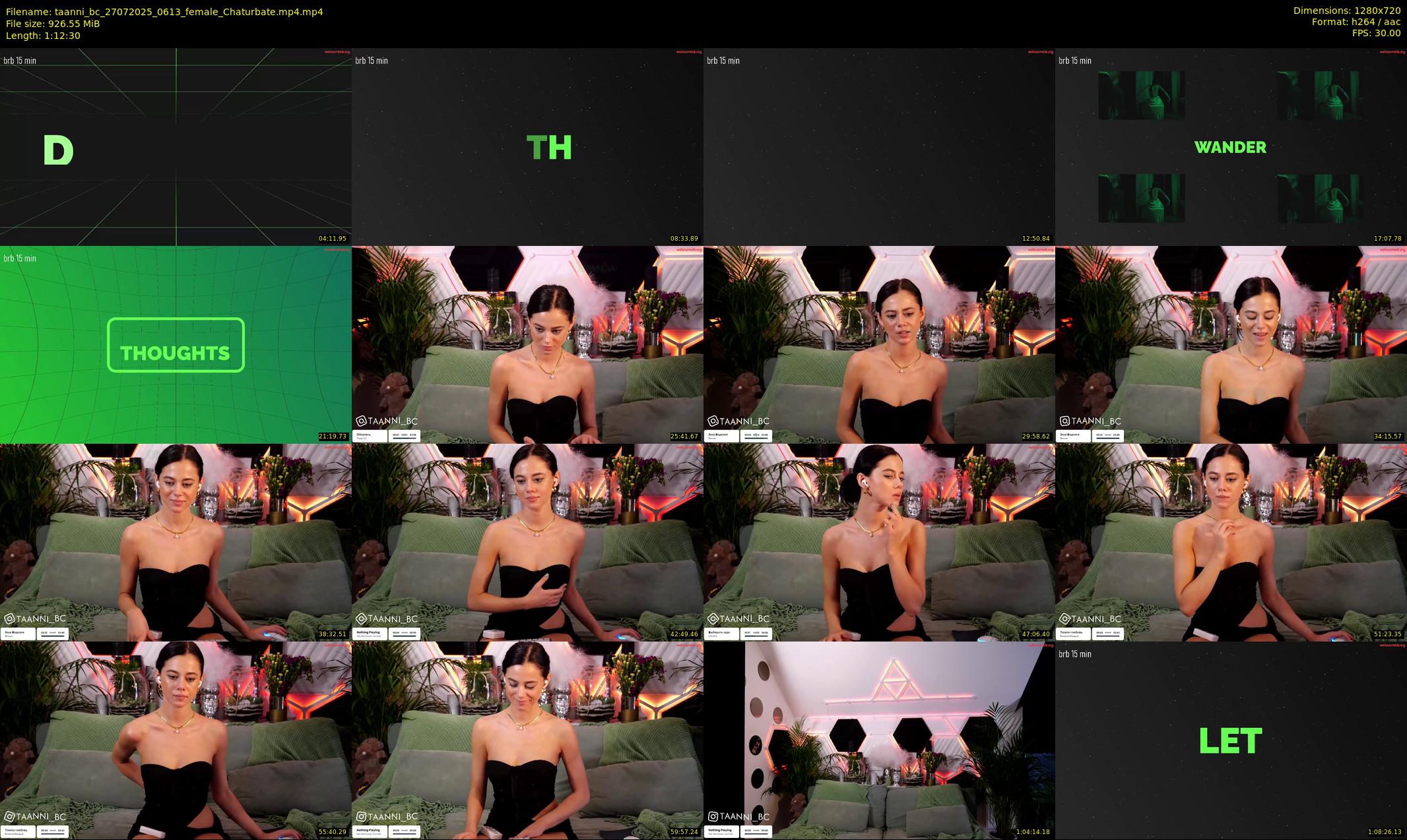 taanni_bc — 73 minute Chaturbate female cam show recording, 720p, Jul 27, 2025