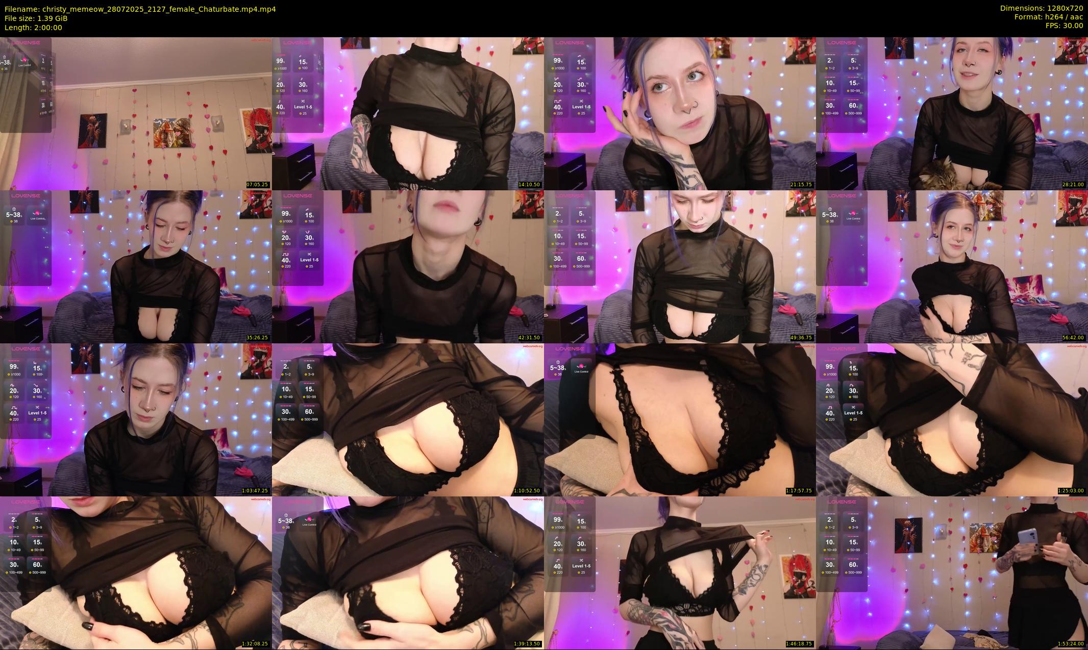 christy_memeow — 120 minute Chaturbate female cam show recording, 720p, Jul 28, 2025