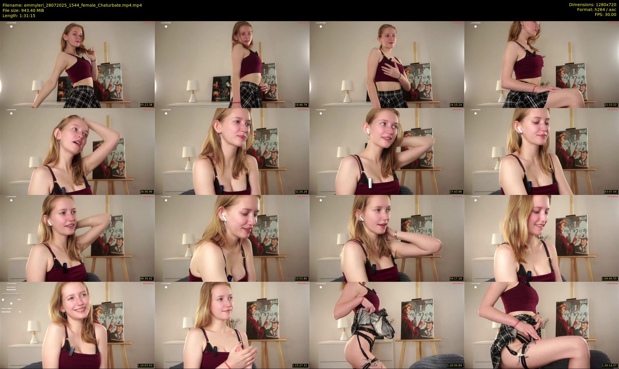 emmyleri — 92 minute Chaturbate female cam show recording, 720p, Jul 28, 2025