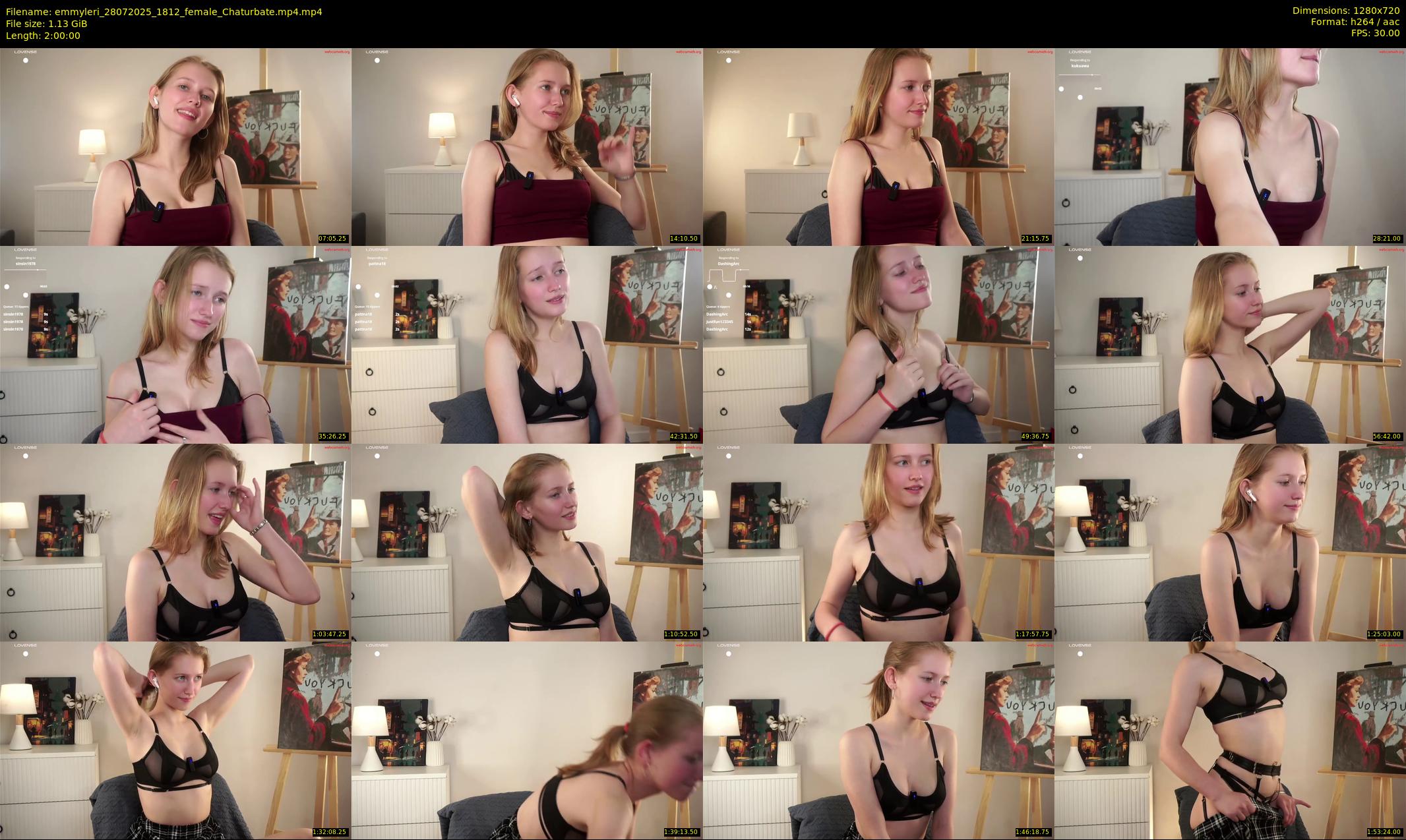 emmyleri — 120 minute Chaturbate female cam show recording, 720p, Jul 28, 2025