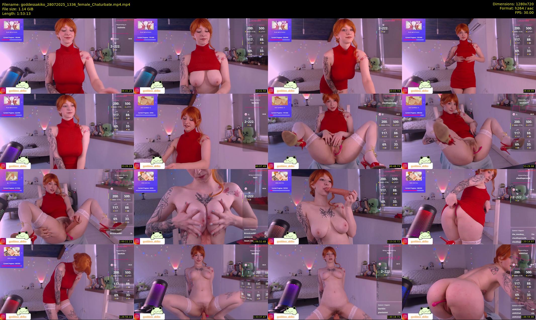 goddessakiko — 114 minute Chaturbate female cam show recording, 720p, Jul 28, 2025