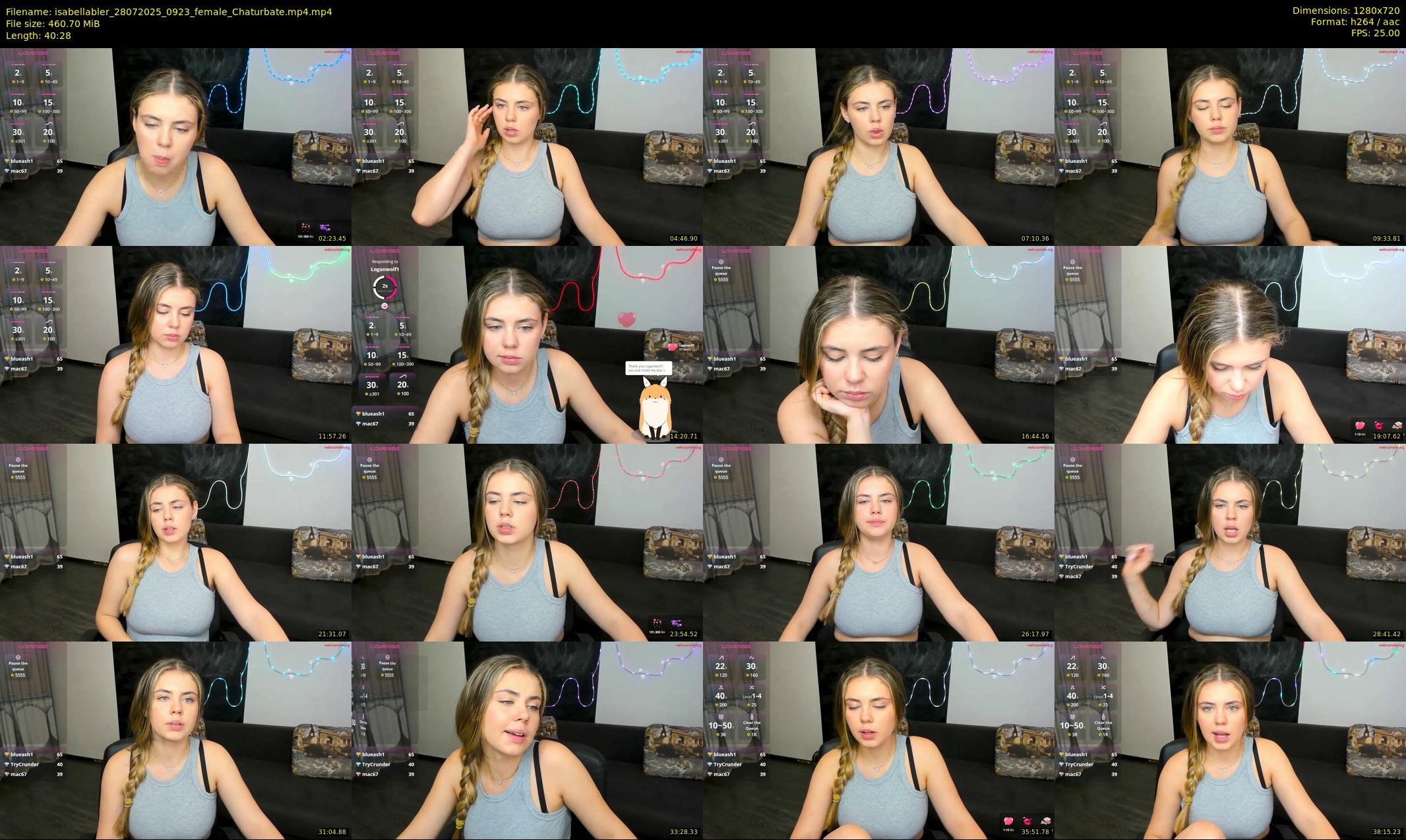 isabellabler — 41 minute Chaturbate female cam show recording, 720p, Jul 28, 2025
