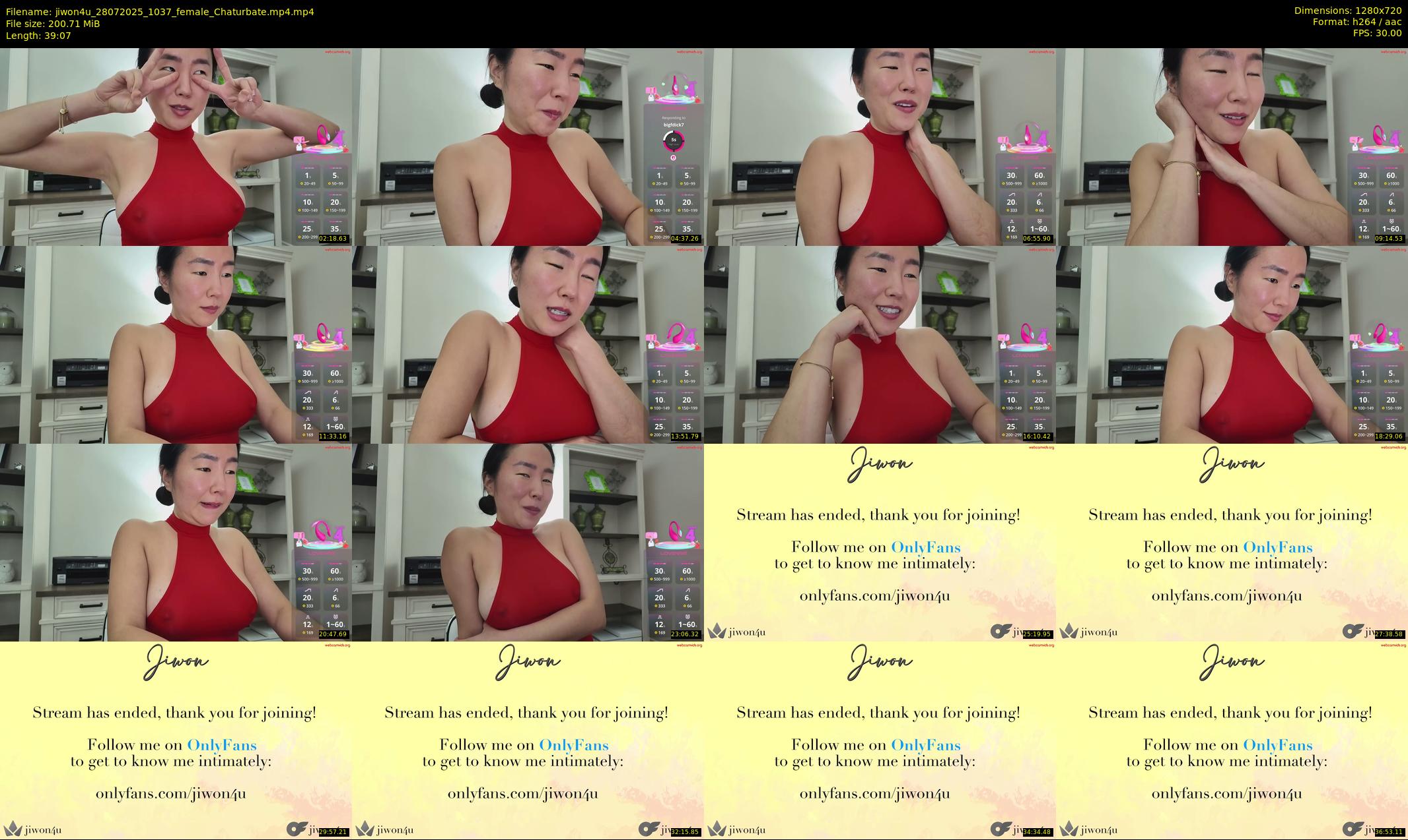 jiwon4u — 40 minute Chaturbate female cam show recording, 720p, Jul 28, 2025