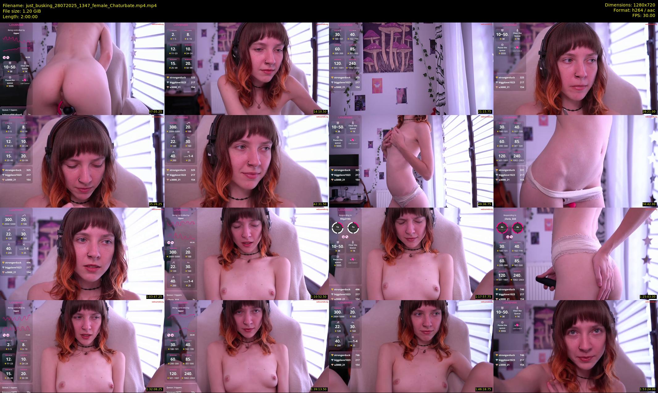 just_busking — 120 minute Chaturbate female cam show recording, 720p, Jul 28, 2025
