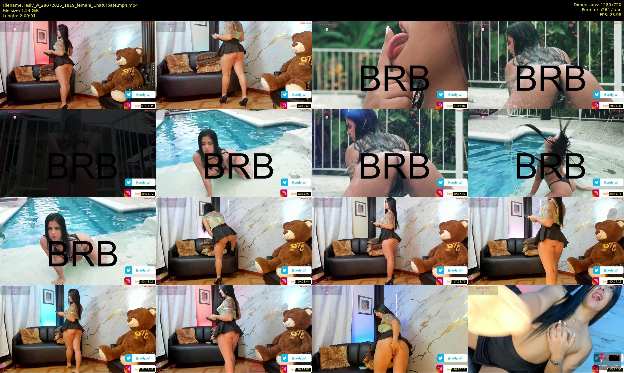 lesly_w — 121 minute Chaturbate female cam show recording, 720p, Jul 28, 2025